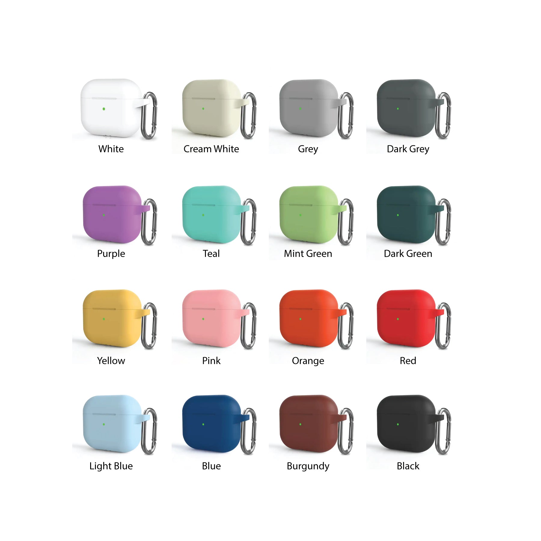040TN Silicone AirPods Case with Carabiner (2nd or 3rd Gen)