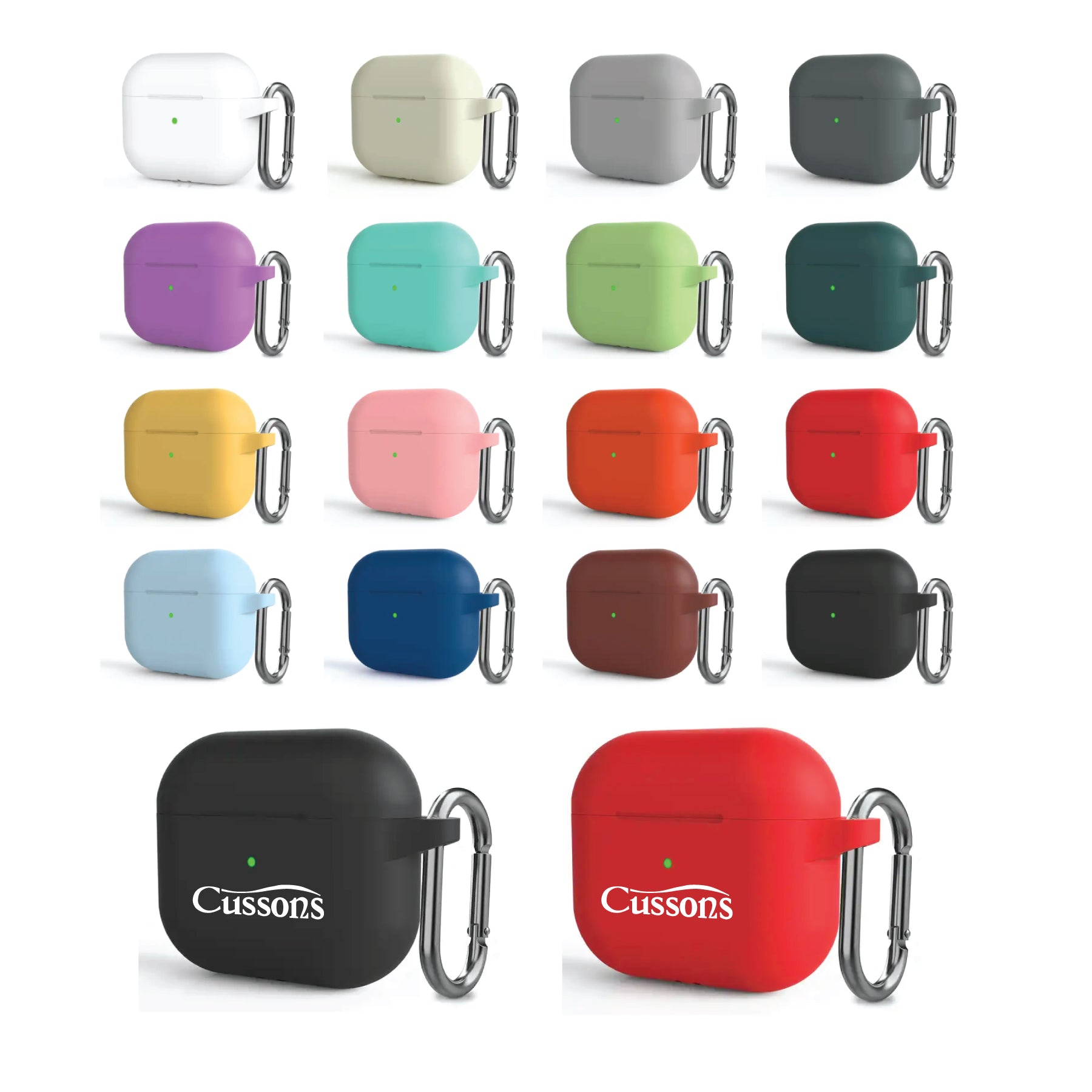 040TN Silicone AirPods Case with Carabiner (2nd or 3rd Gen)