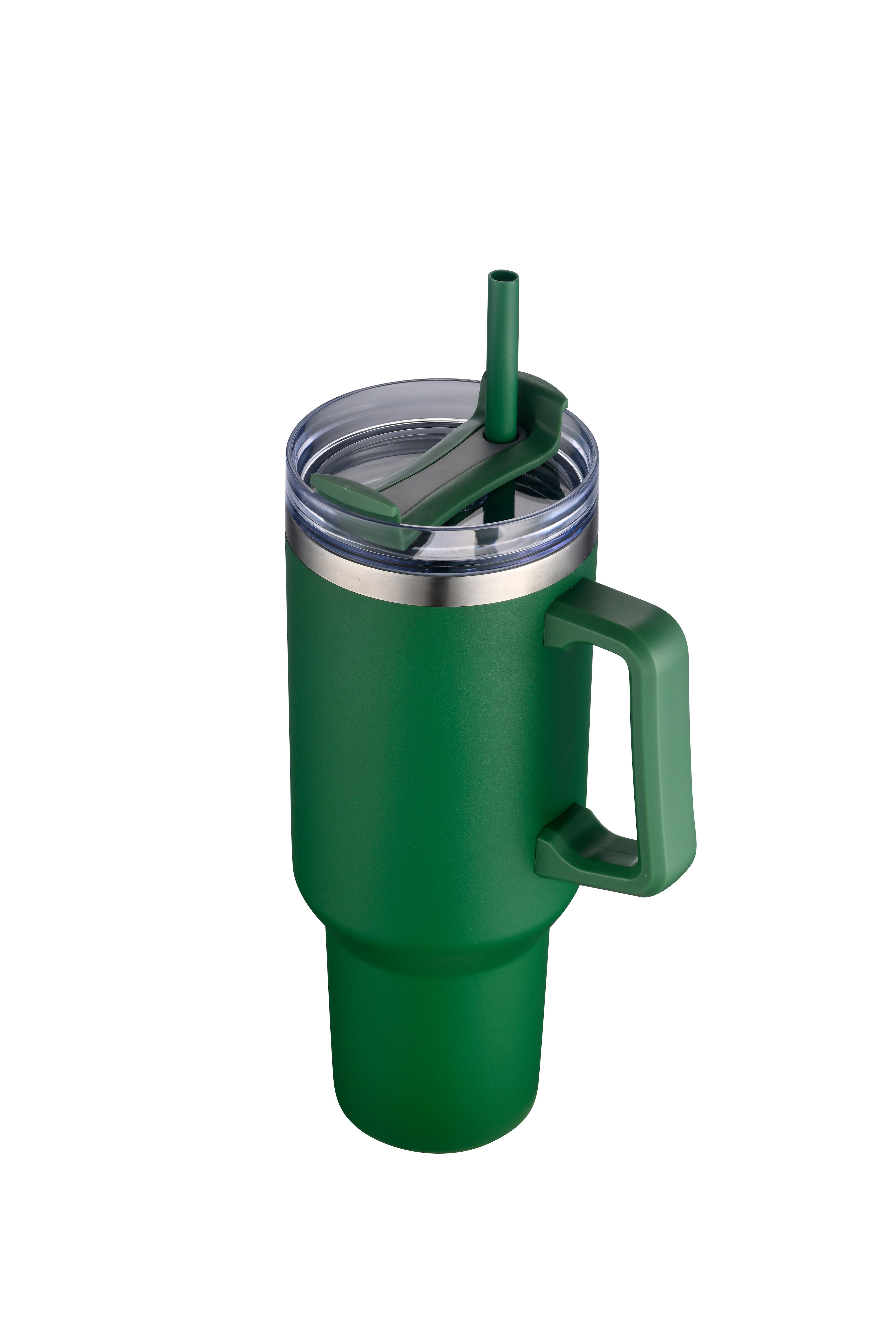1-013U 40oz Premium Stainless Travel Mug w/ Handle and Straw