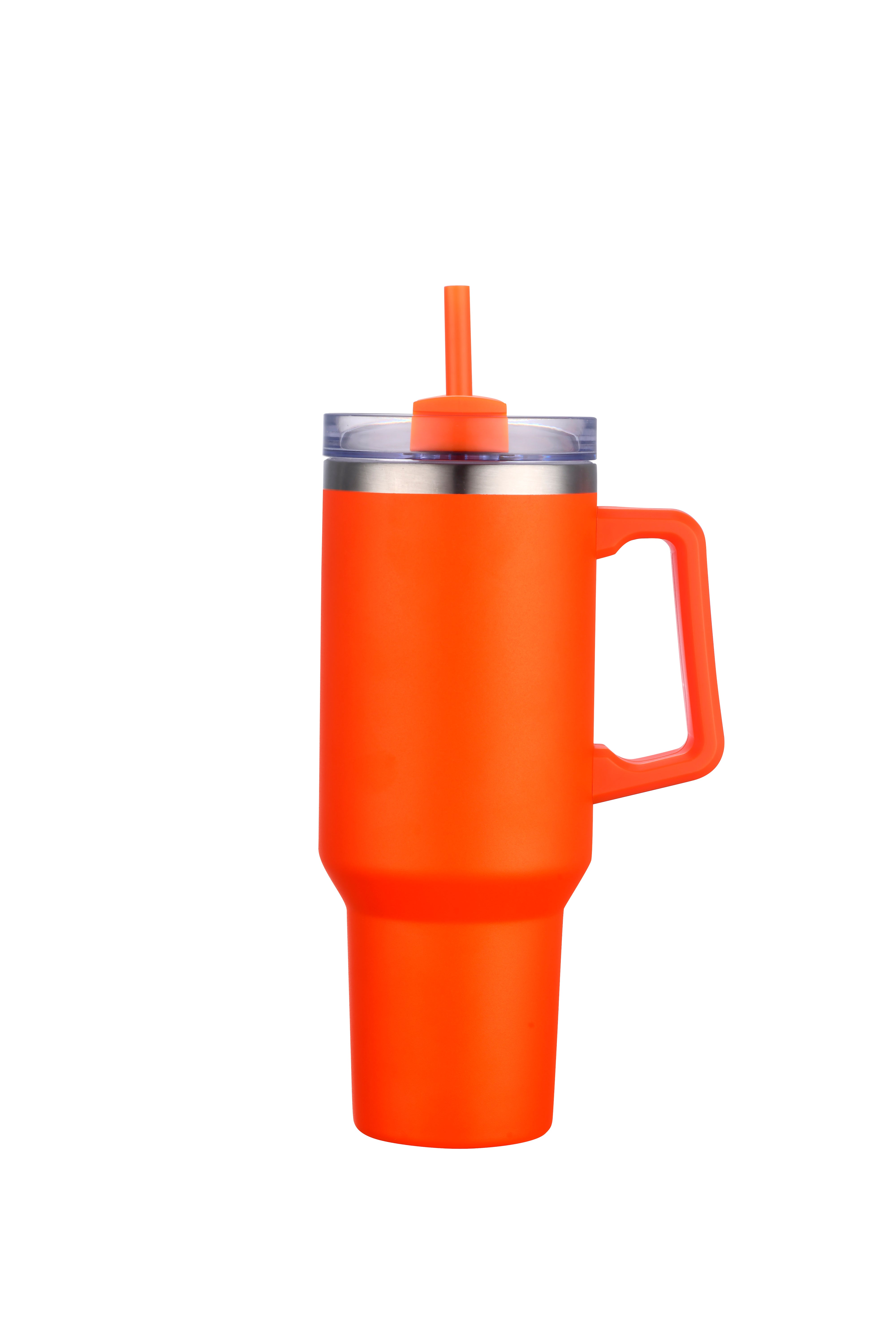 1-013U 40oz Premium Stainless Travel Mug w/ Handle and Straw