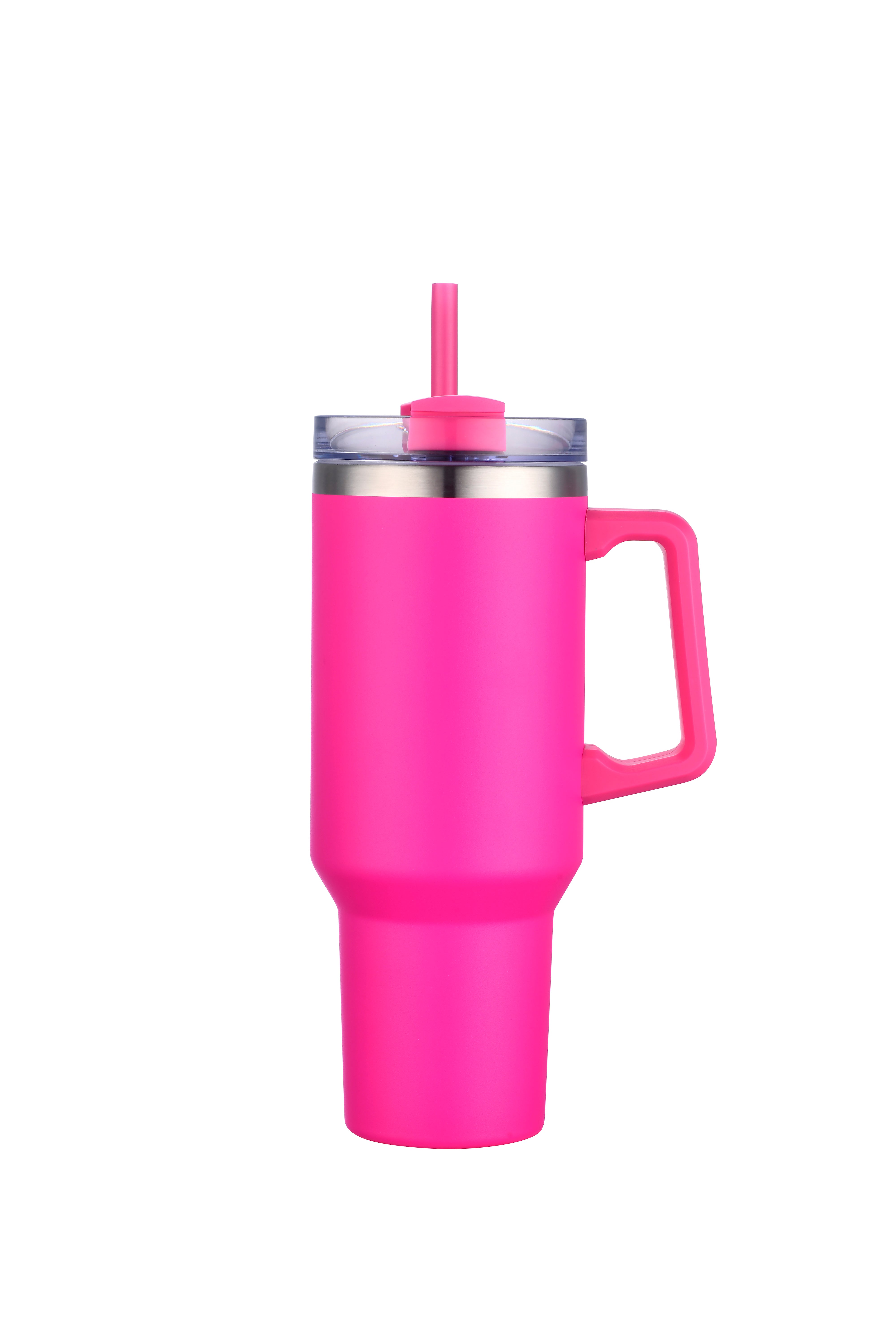 1-013U 40oz Premium Stainless Travel Mug w/ Handle and Straw