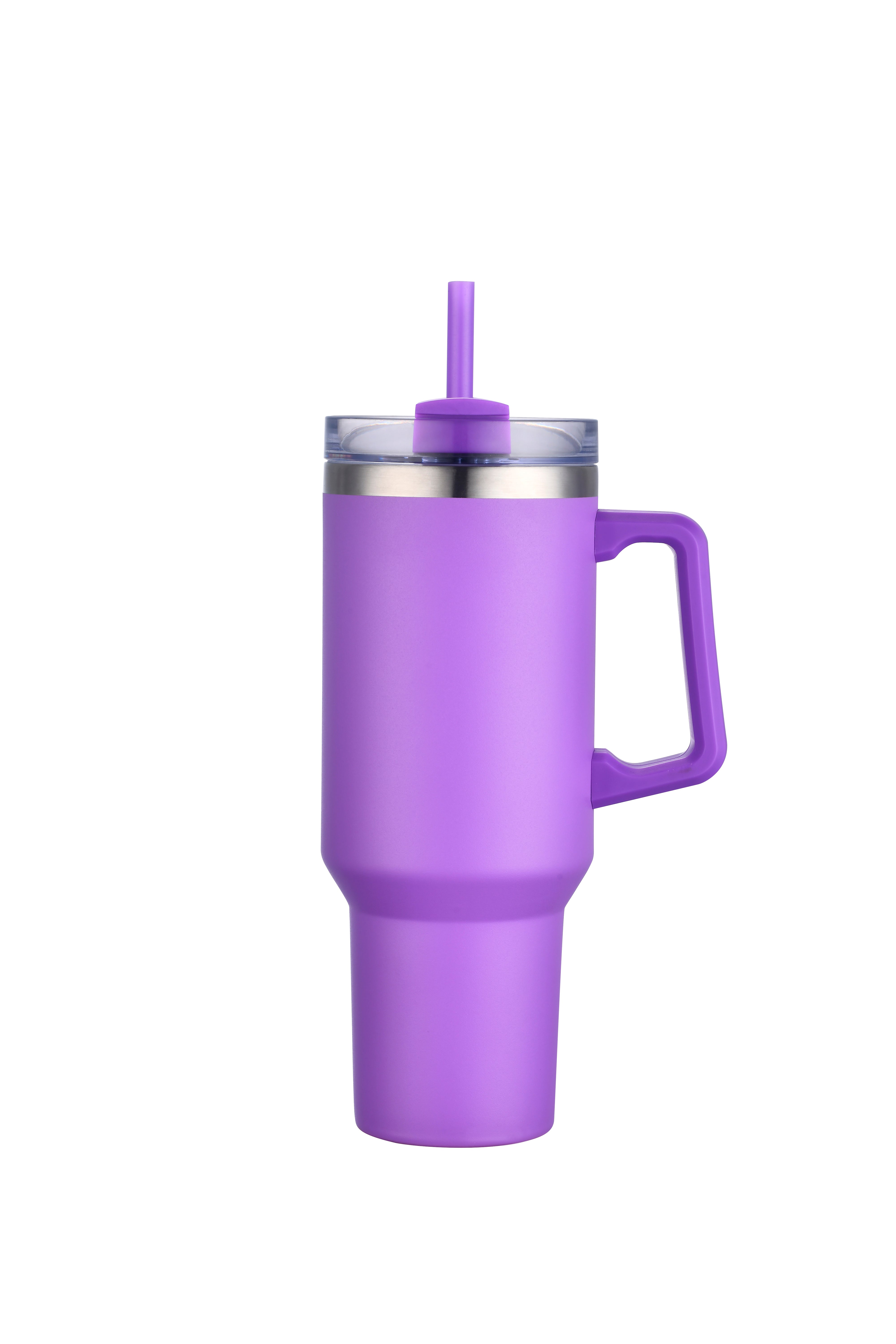 1-013U 40oz Premium Stainless Travel Mug w/ Handle and Straw
