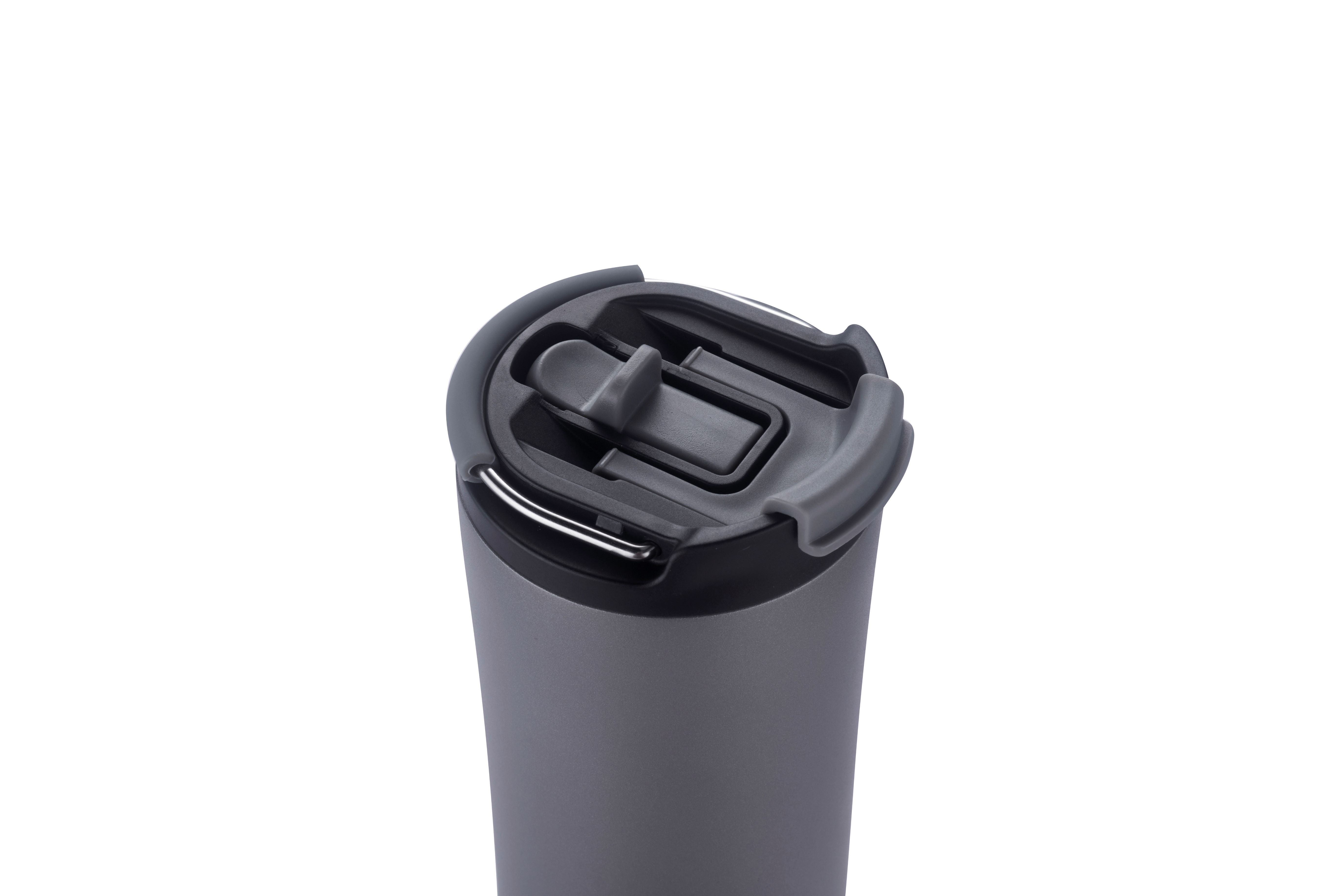 1-112U Vent 21oz Stainless Steel Travel Tumbler with Multi-Use Straw and Handle