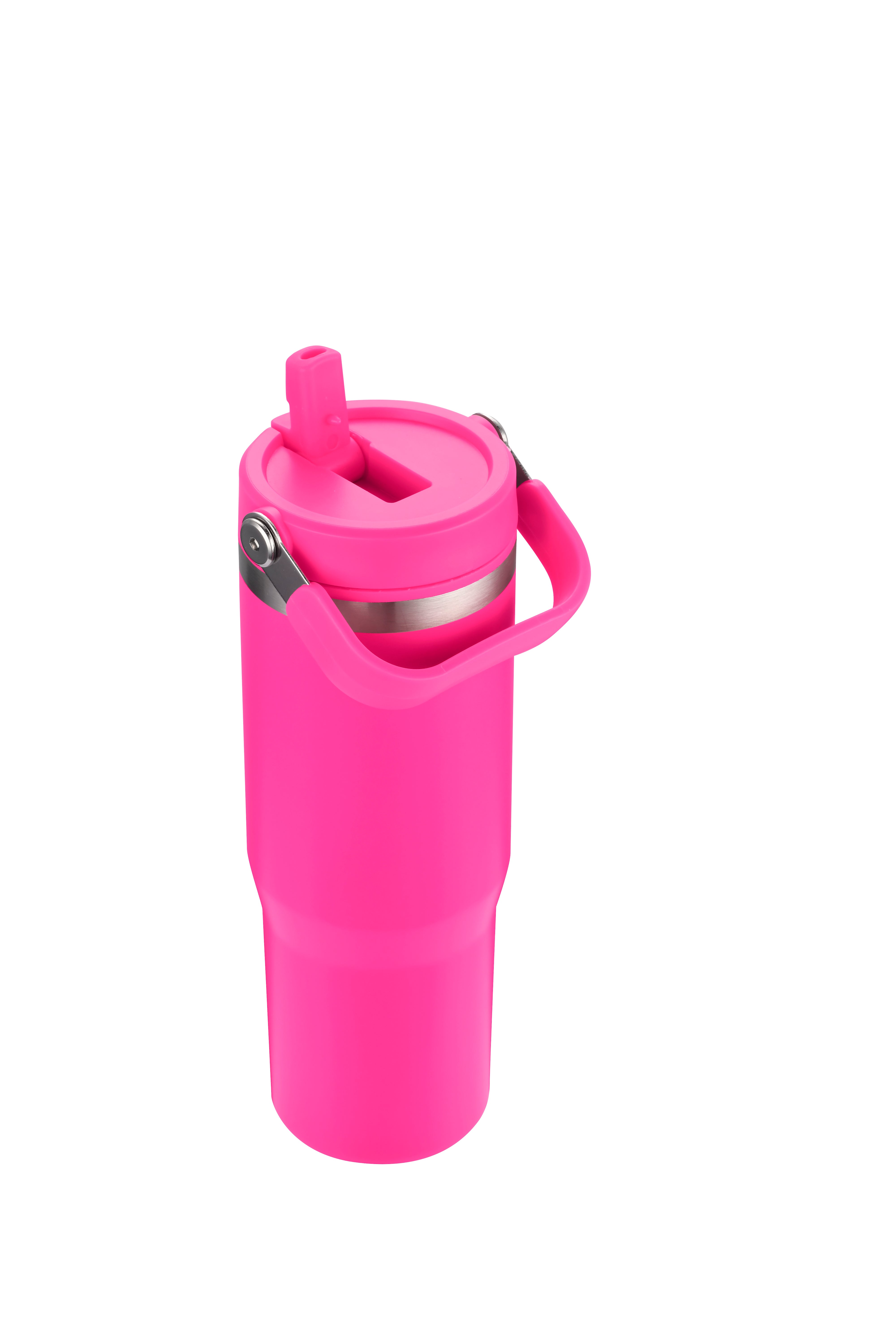 1-233U 30oz Vacuum Travel Tumbler w/ Flip Straw Lid and Plastic Liner