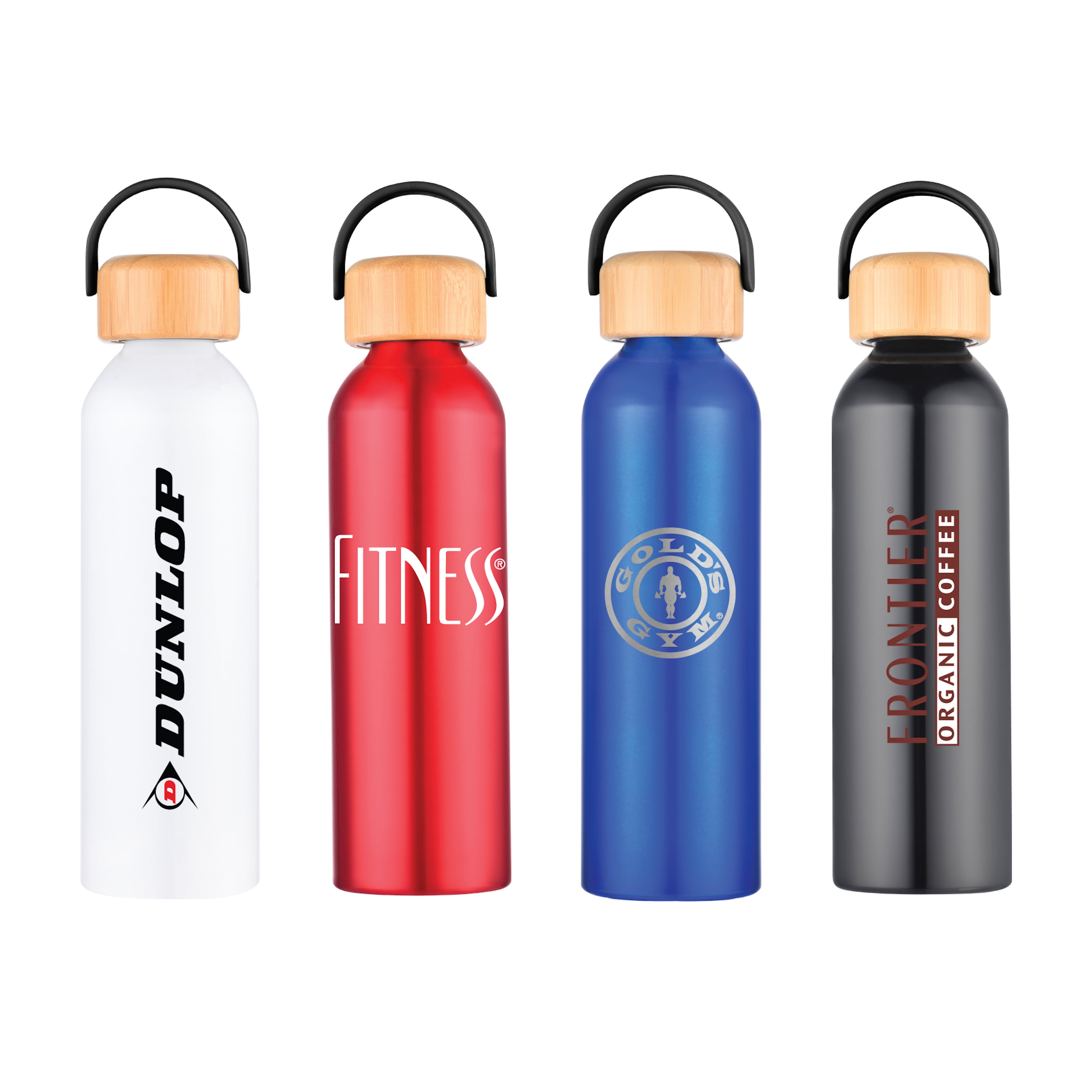 1-522U 24 oz Recycled Aluminum Bottle with Bamboo Lid