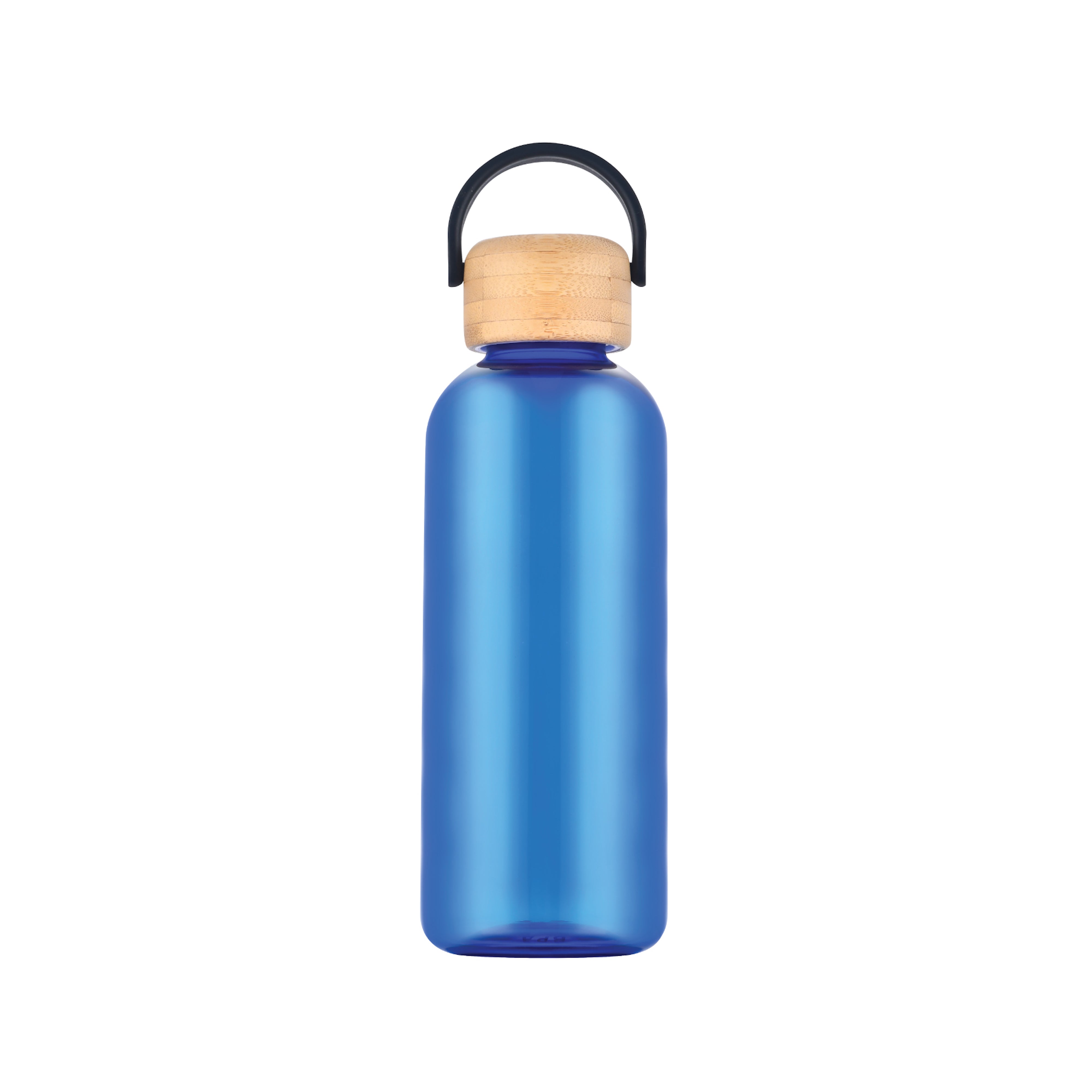 1-523U 21 oz Recycled rPET Bottle with Bamboo Lid