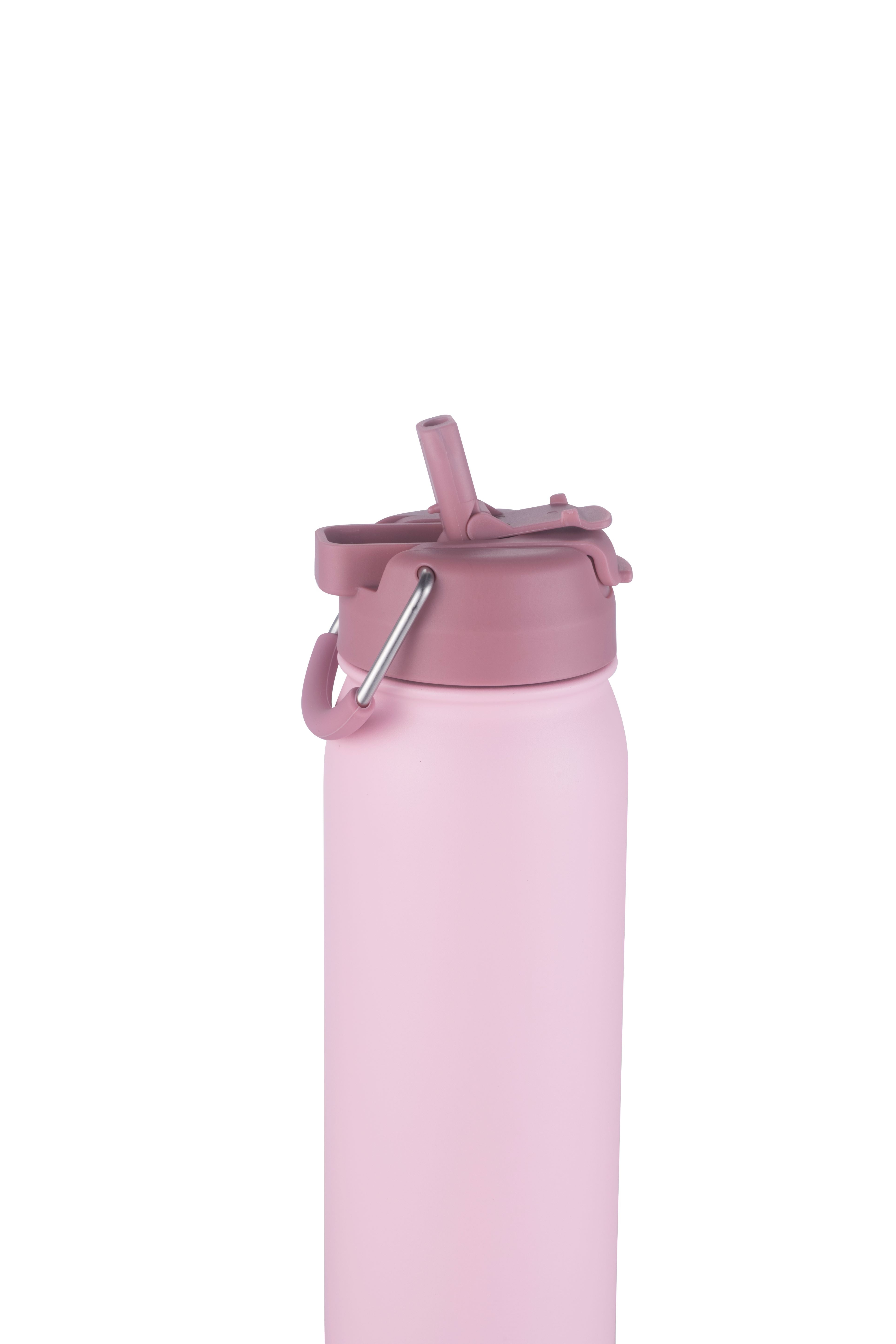 1-533U Vent 24oz Stainless Steel Bottle with Multi-Use Straw and Hidden Bottom