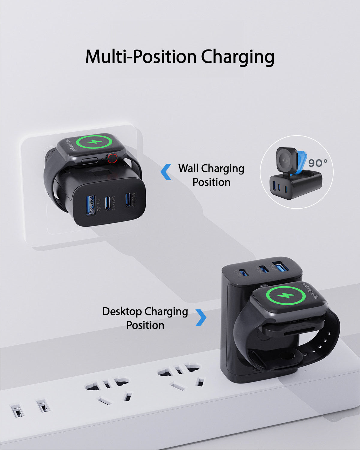 193TN All-in-One Wall Charger with Smart Watch Compatibility