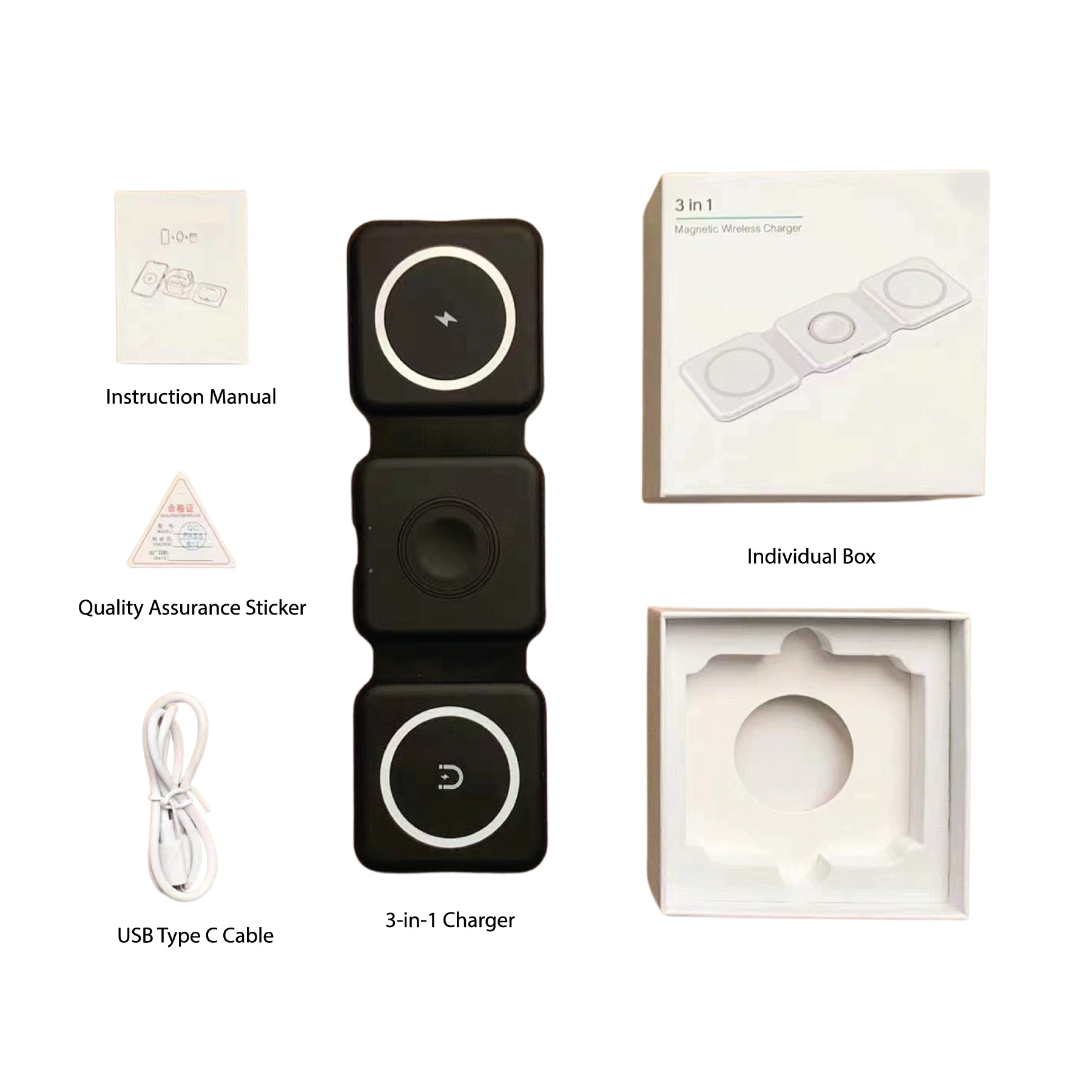 194TN 3-in-1 Foldable Travel Charging Station