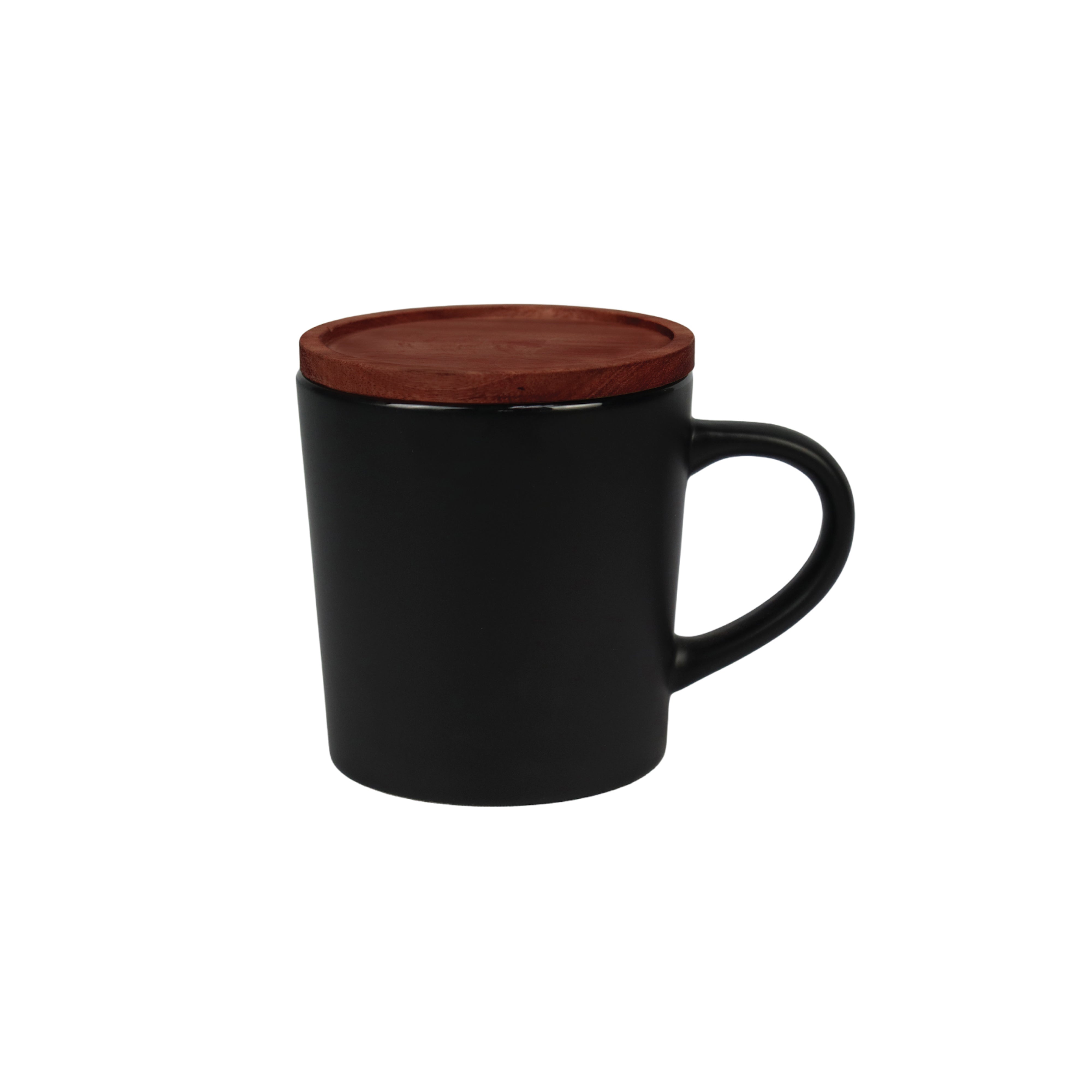 2-551U Earth 16 oz Stone Ceramic Mug with Wood Lid