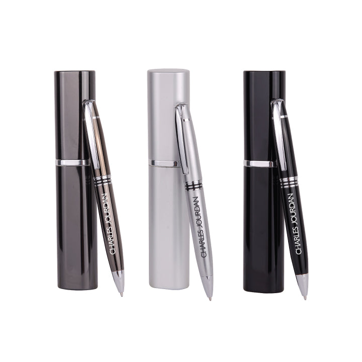 20020PS Twist Metal Ballpoint Pen w/ Flat Case