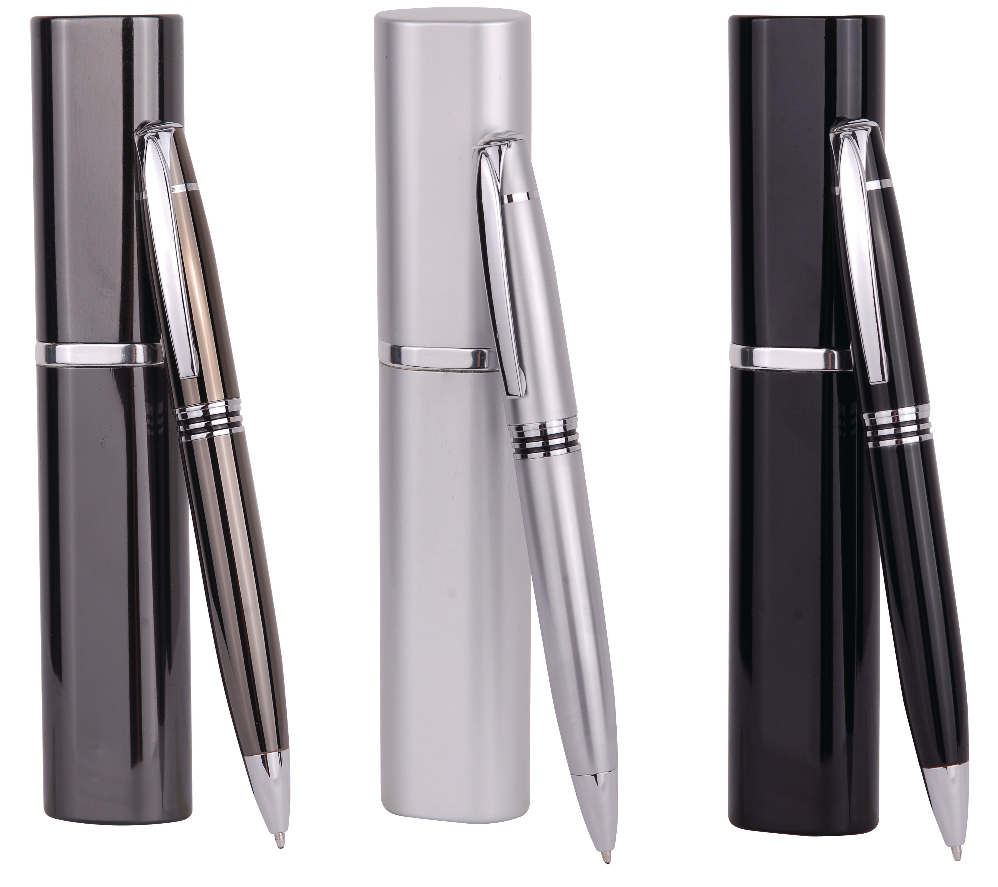 20020PS Twist Metal Ballpoint Pen w/ Flat Case