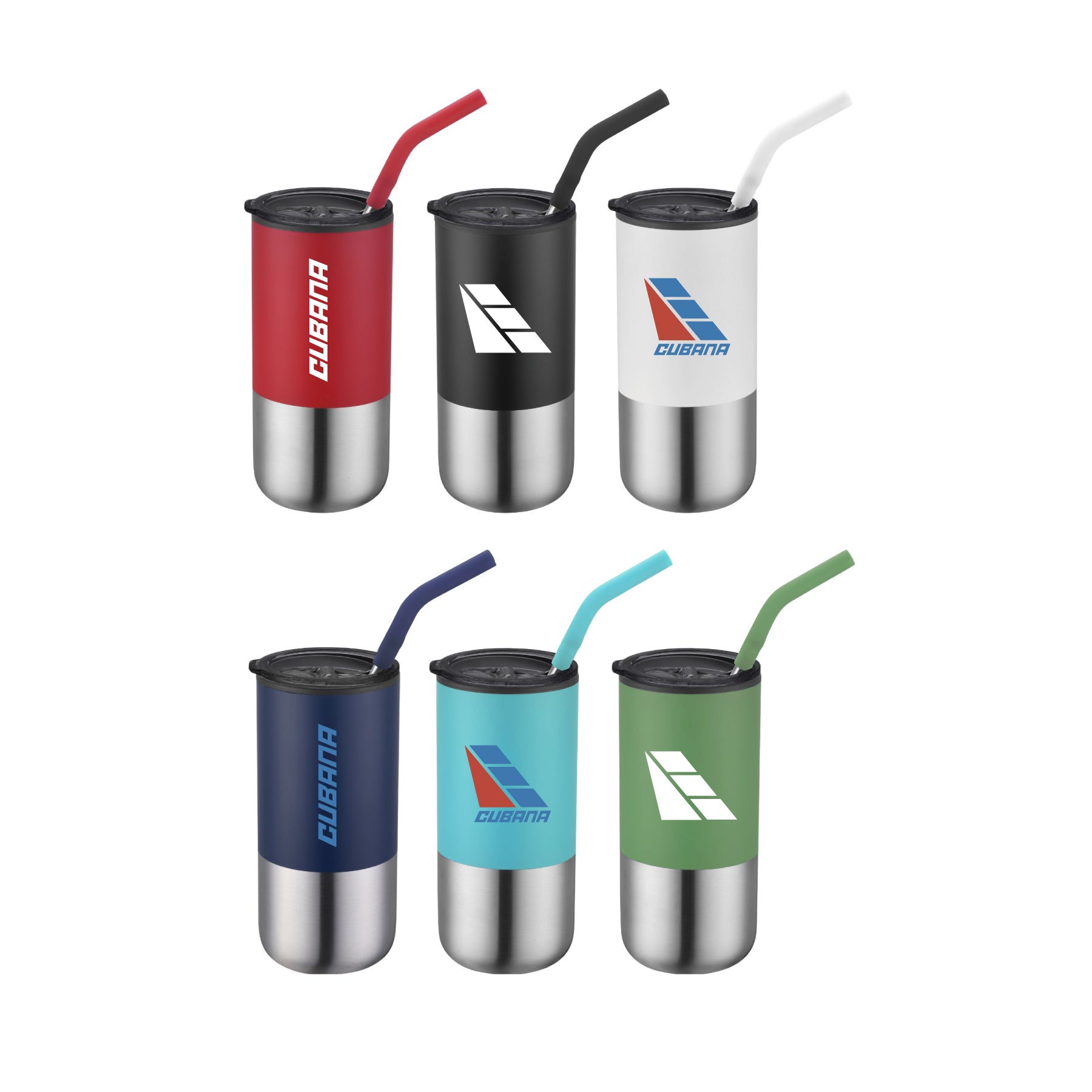 1-881U 16oz Double Wall Tumbler w/ Straw
