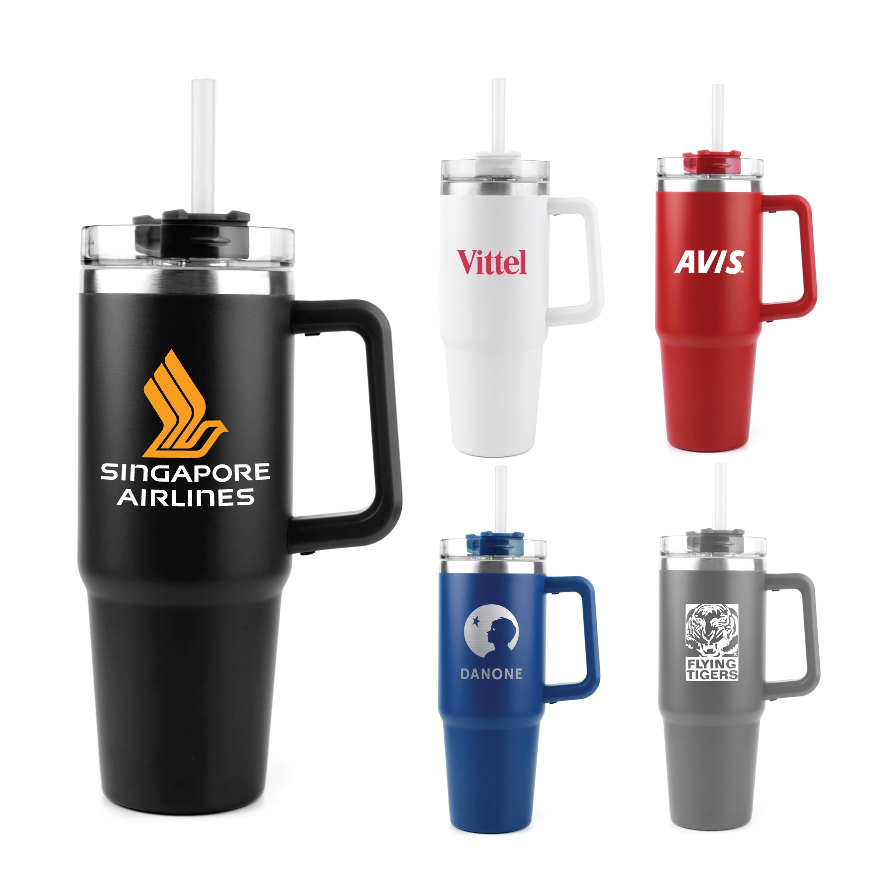 36156SP 30oz Premium Stainless Travel Mug w/ Straw and Twist Closure