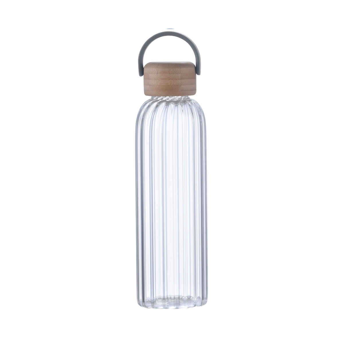 4-332U Vivid 21oz Ribbed Bamboo Carry Glass Bottle