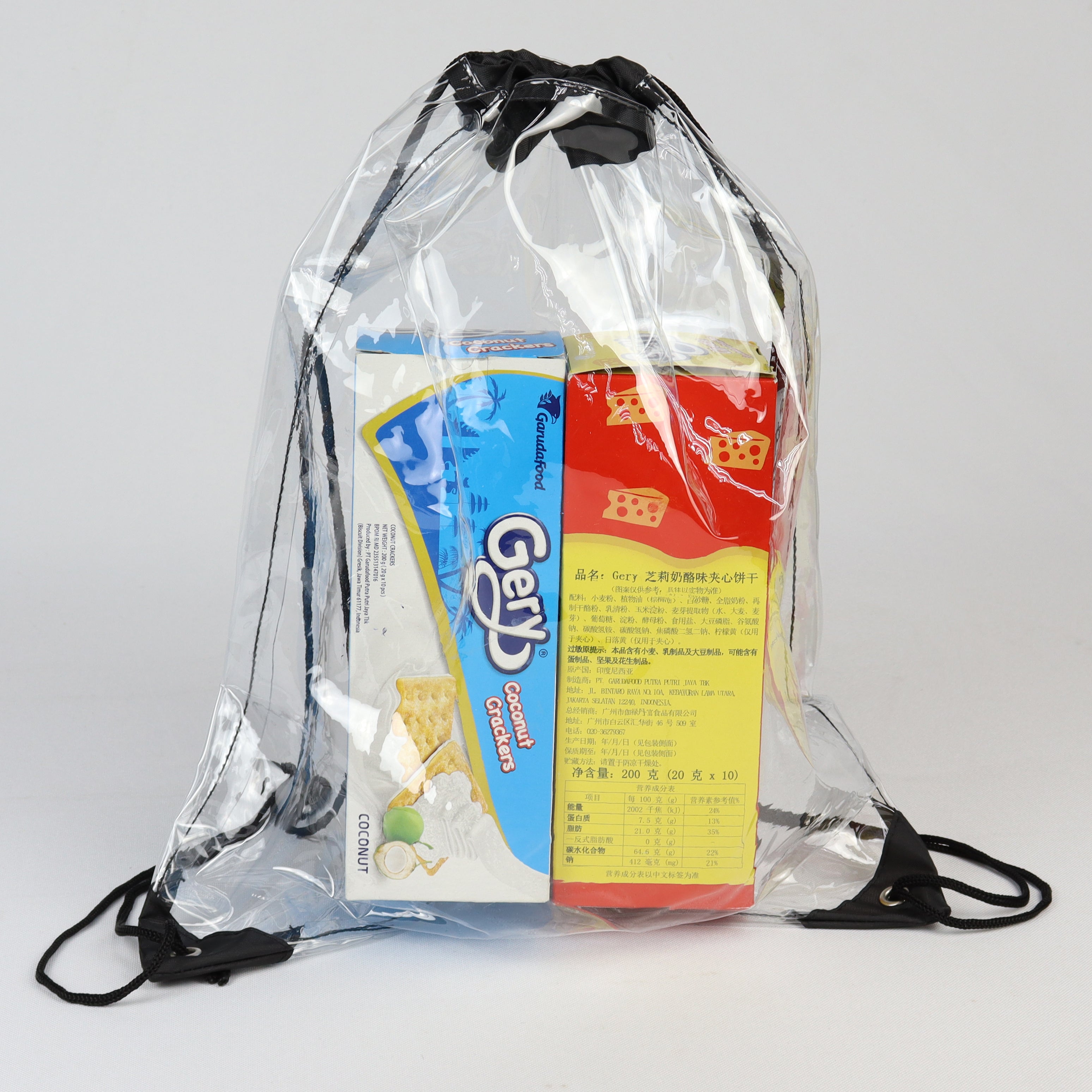3-555U Clear Drawstring Bag (14" x 18")