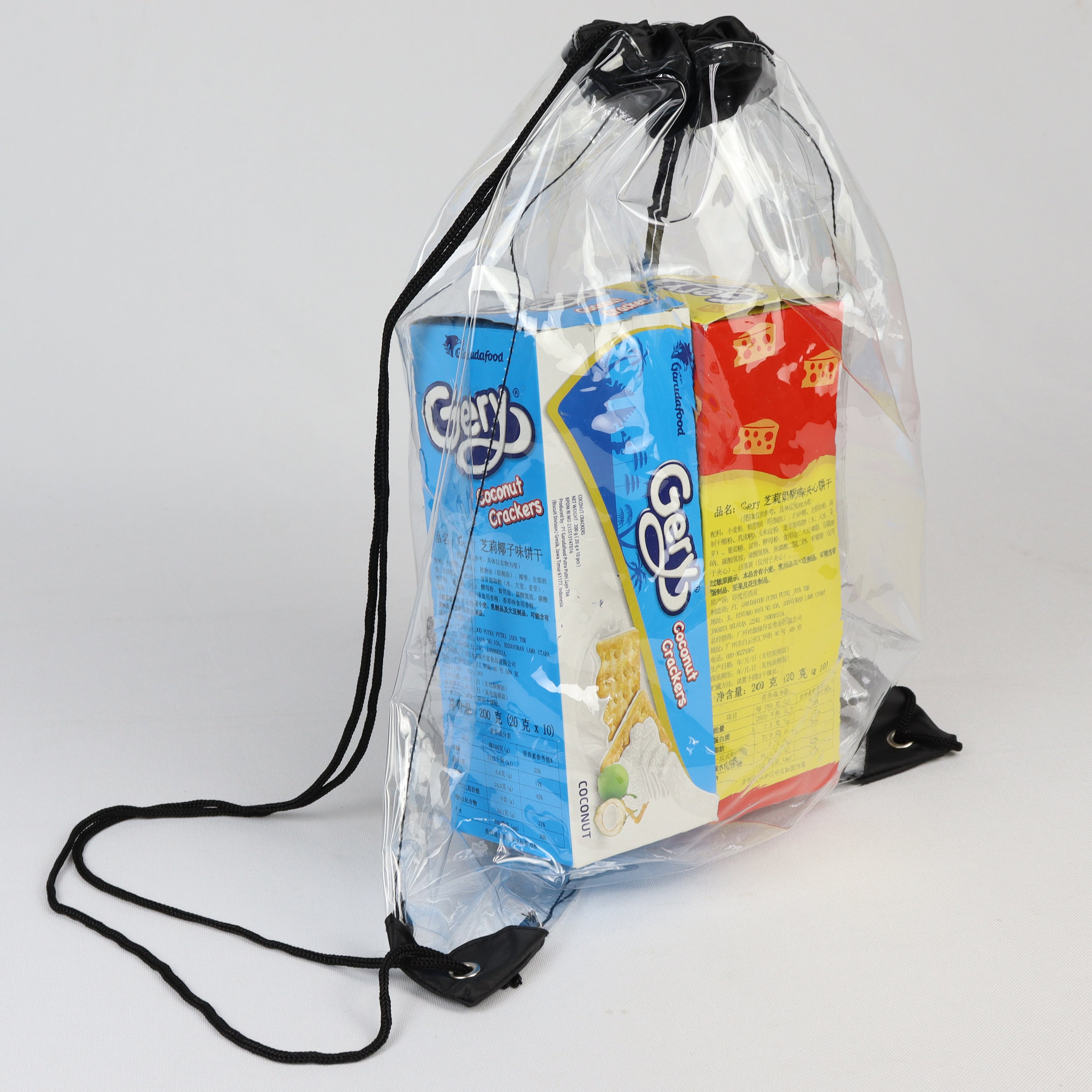 3-555U Clear Drawstring Bag (14" x 18")
