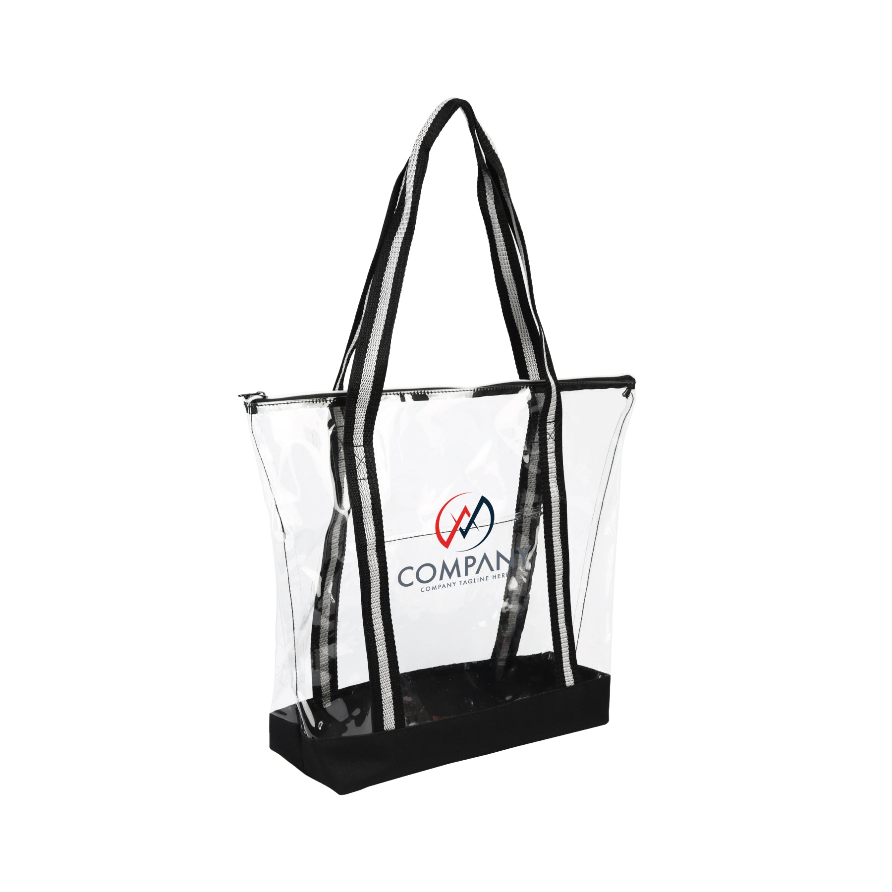 3-012U Clear Tote Bag w/ Zipper (18" x 14")