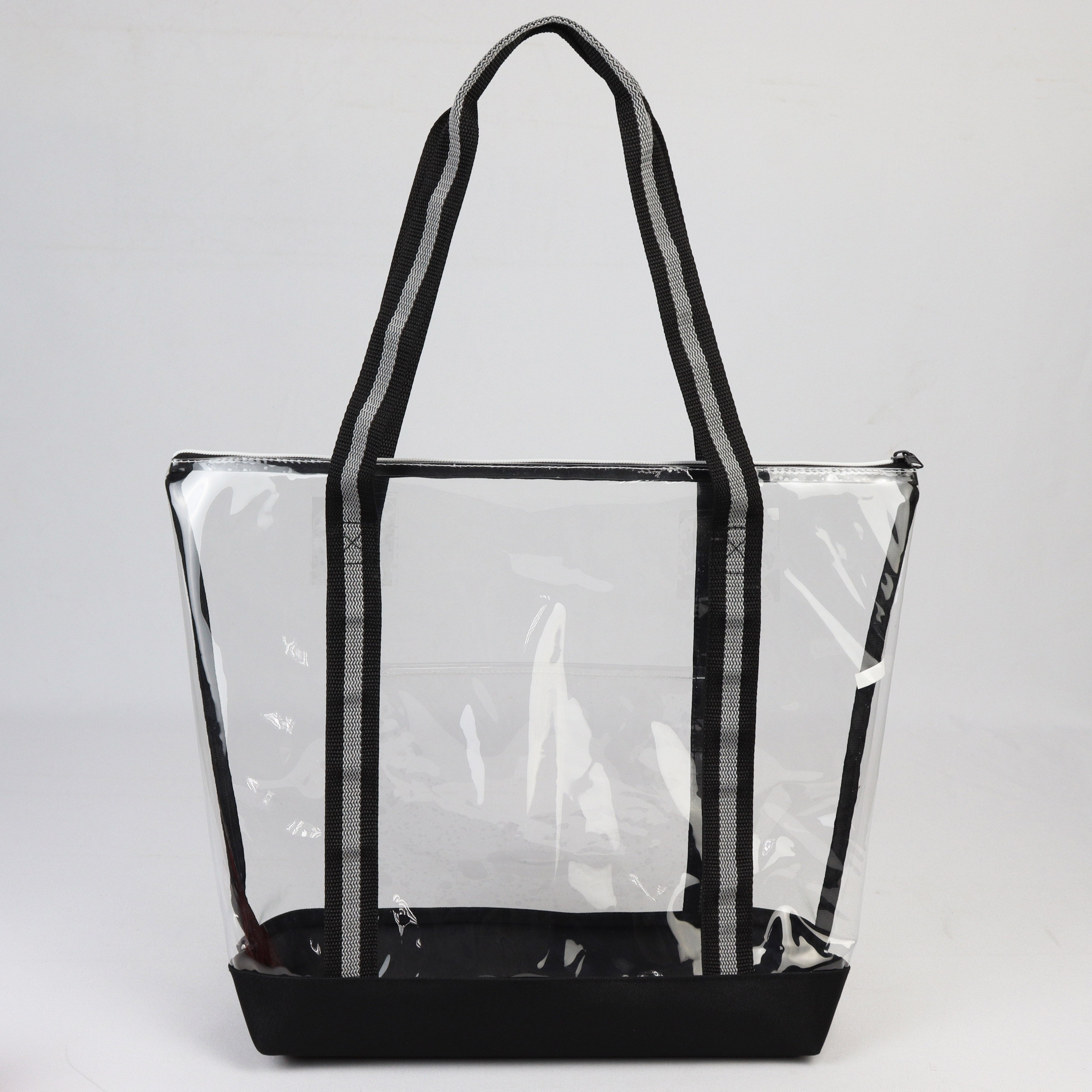 3-012U Clear Tote Bag w/ Zipper (18" x 14")