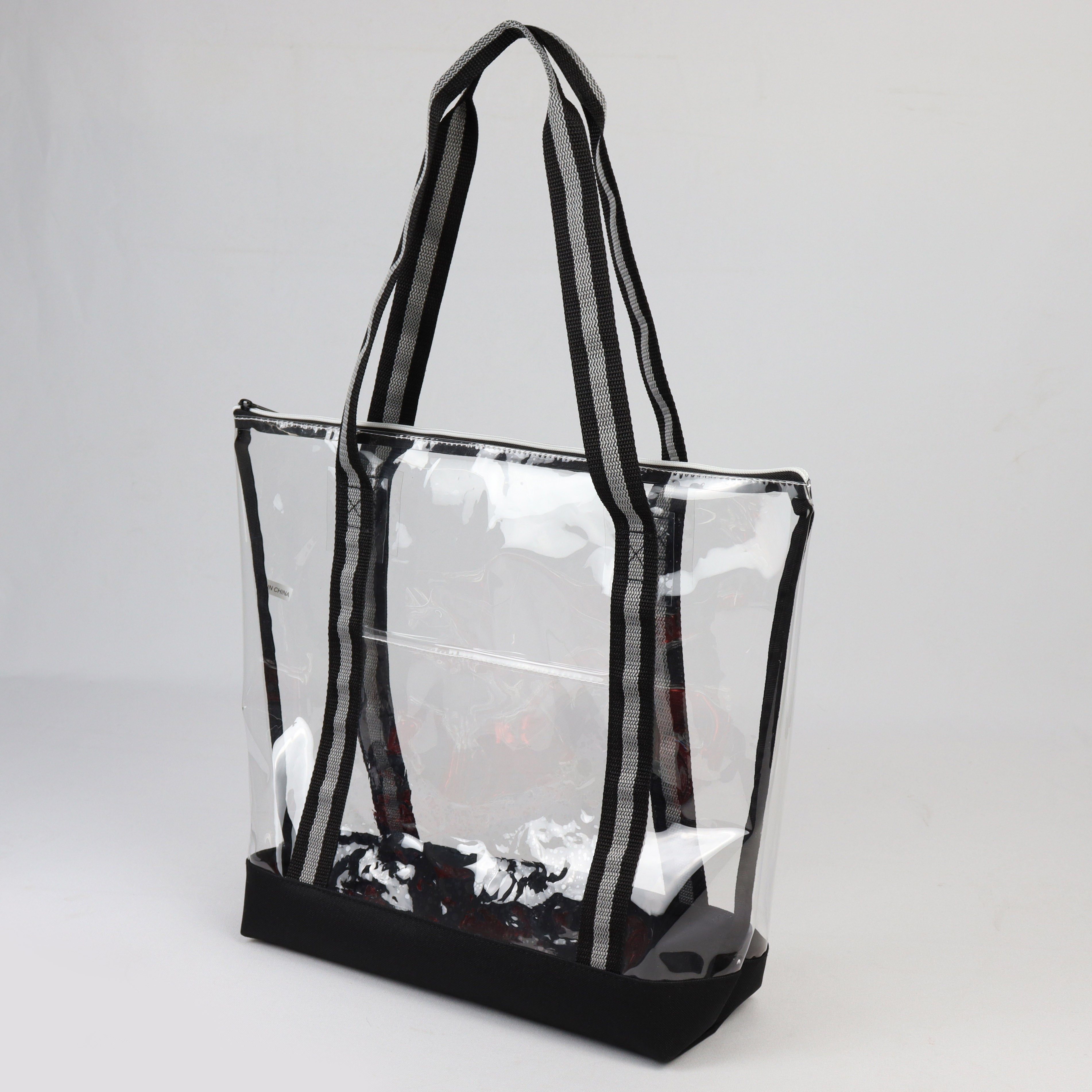 3-012U Clear Tote Bag w/ Zipper (18" x 14")