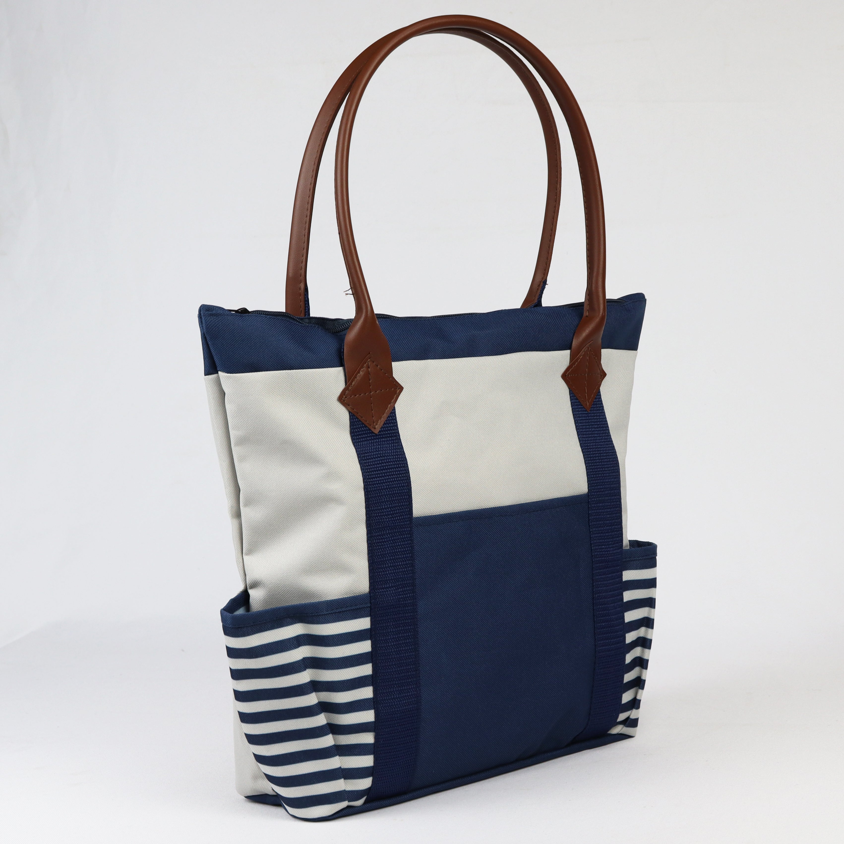 3-916U Striped Tote Bag (16.5" x 14")