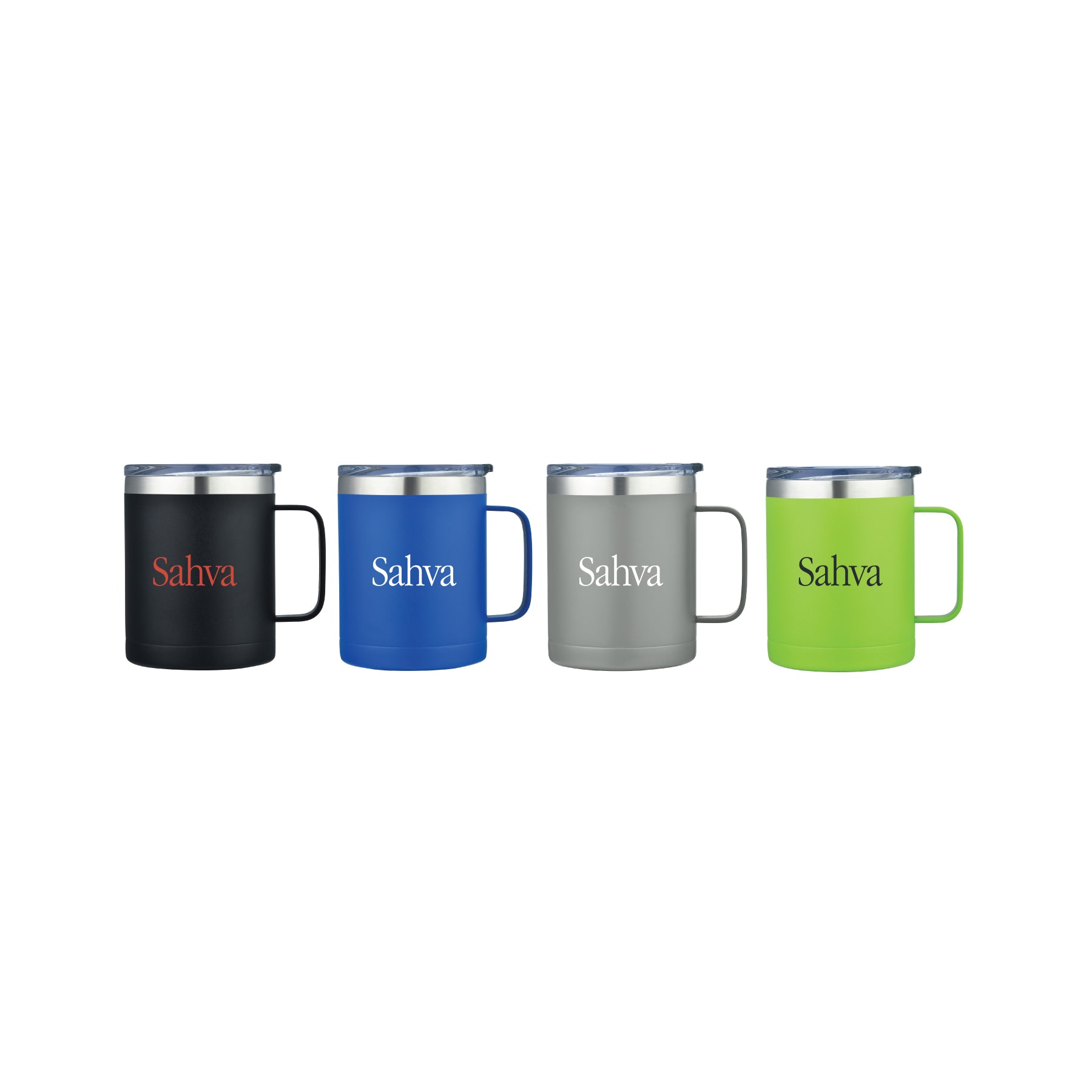 1-621U 14oz Powder Coated Stainless Vacuum Camp Mug w/ Handle