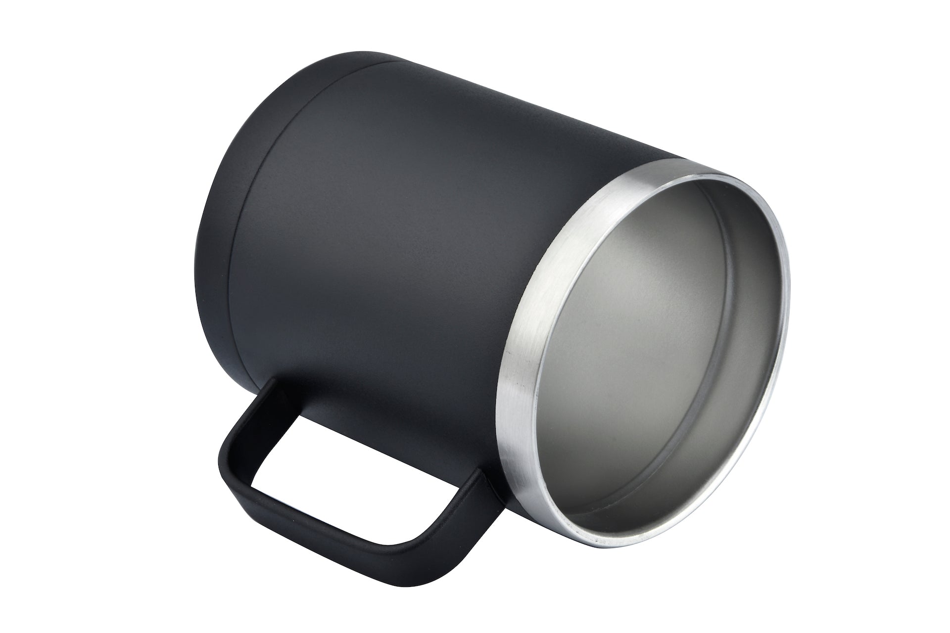 1-621U 14oz Powder Coated Stainless Vacuum Camp Mug w/ Handle