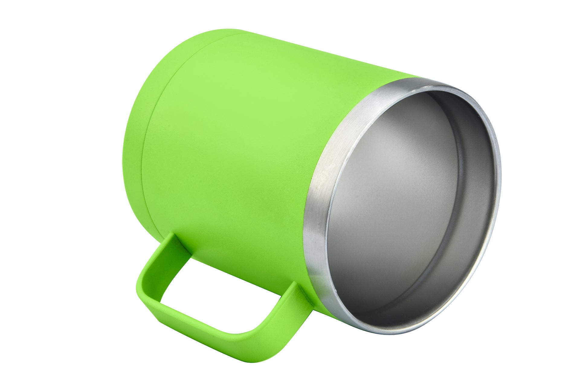 1-621U 14oz Powder Coated Stainless Vacuum Camp Mug w/ Handle