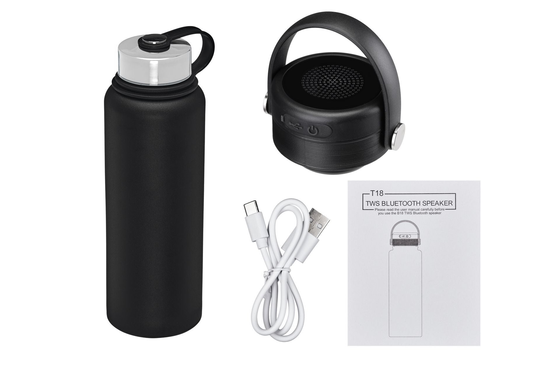 13025SP 40oz Insulated Wireless Bluetooth Speaker Bottle