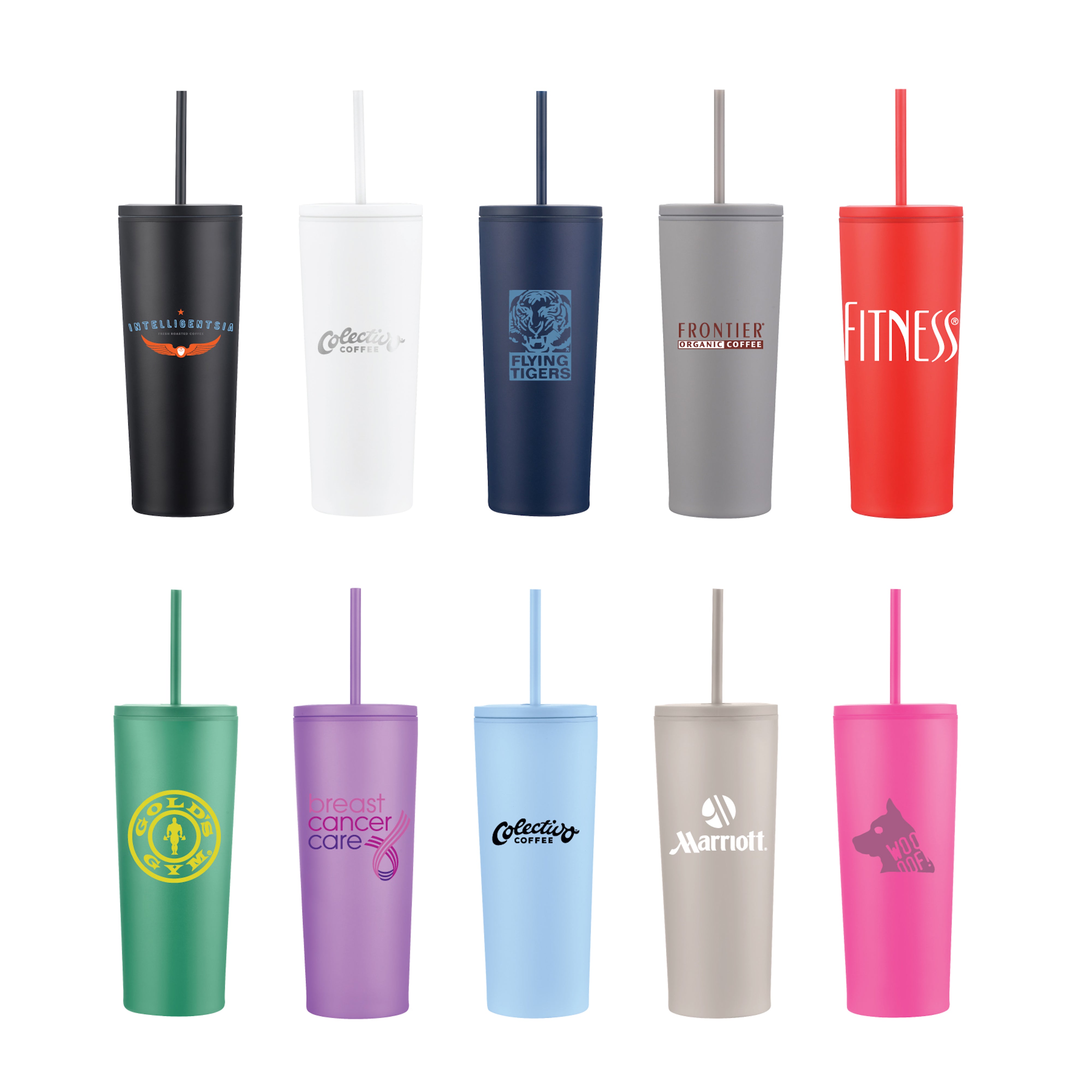 1-100U Cafe 24oz Tumbler with Leakproof Lid and Straw
