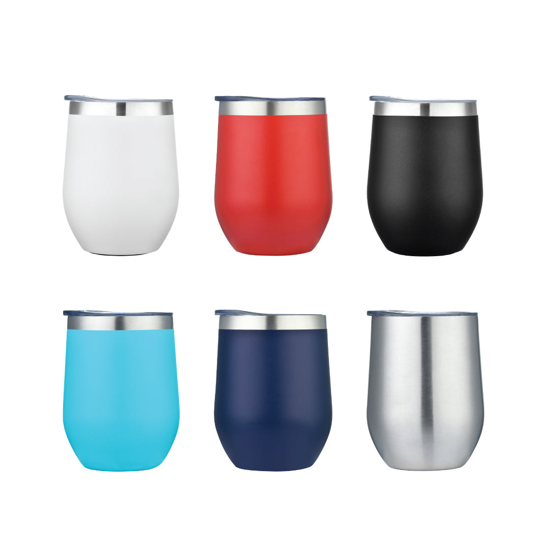 1-125U 12oz Powder Coated Stainless Double Wall Vacuum Wine Cup