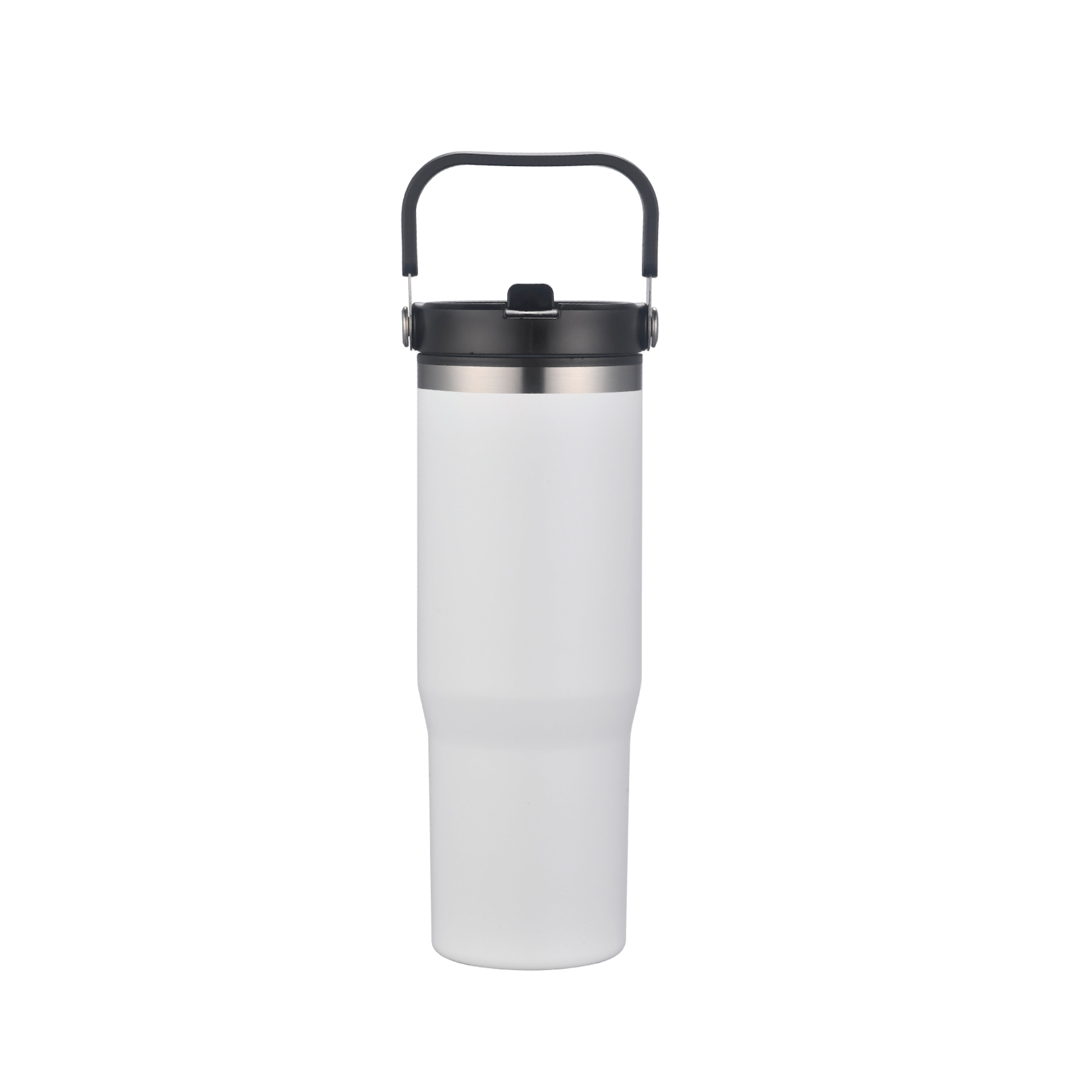1-233U 30oz Vacuum Travel Tumbler w/ Flip Straw Lid and Plastic Liner