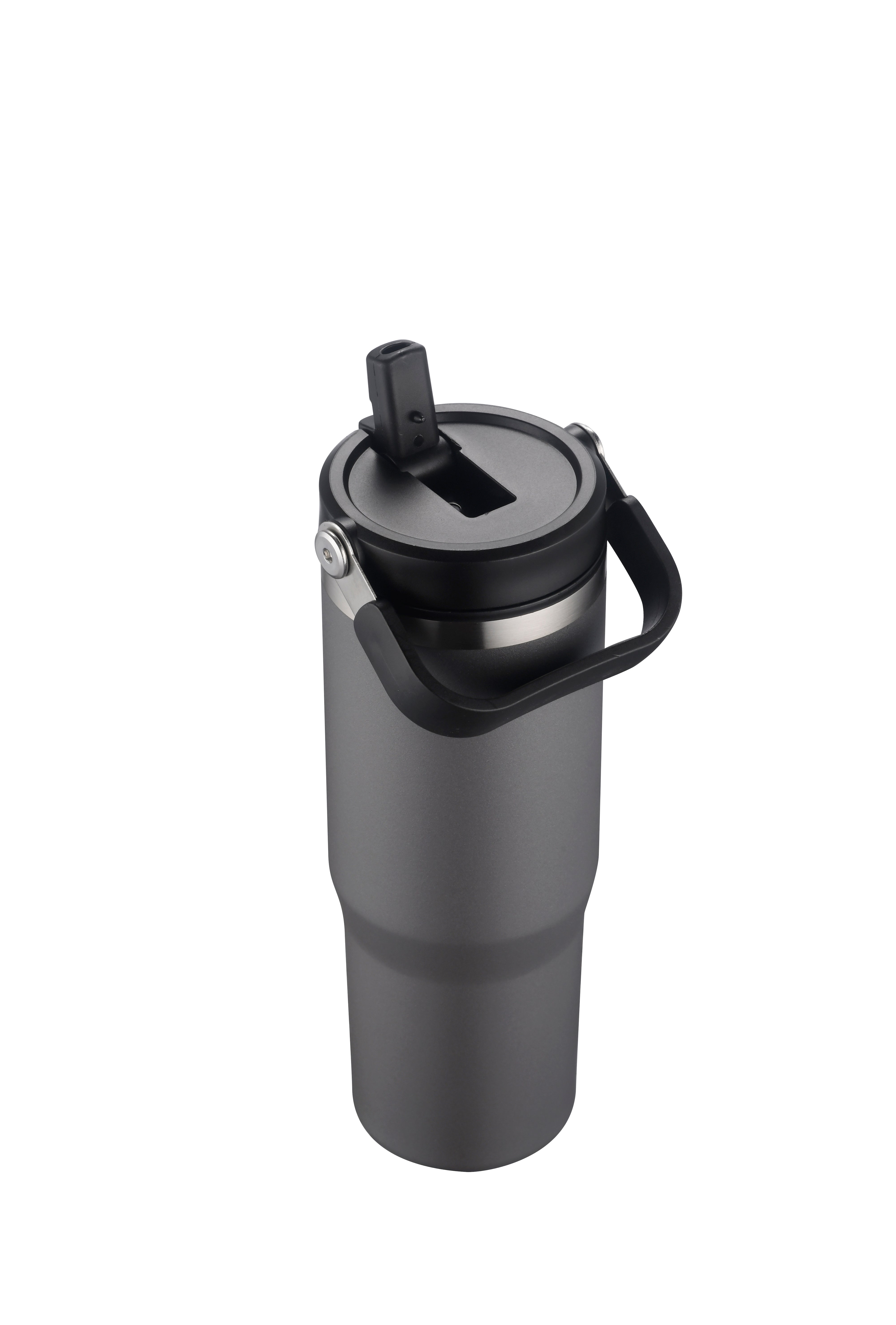 1-233U 30oz Vacuum Travel Tumbler w/ Flip Straw Lid and Plastic Liner