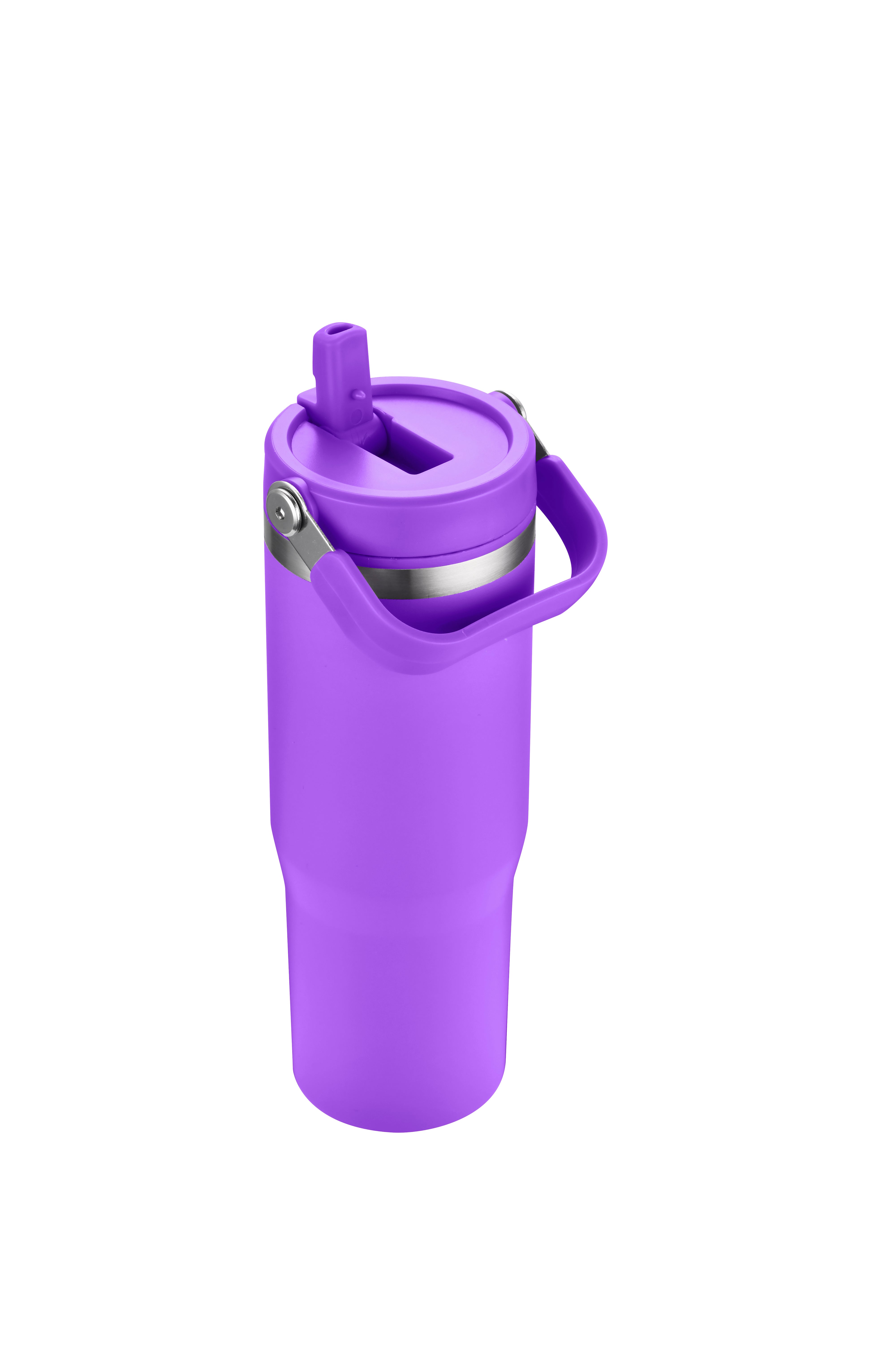 1-233U 30oz Vacuum Travel Tumbler w/ Flip Straw Lid and Plastic Liner