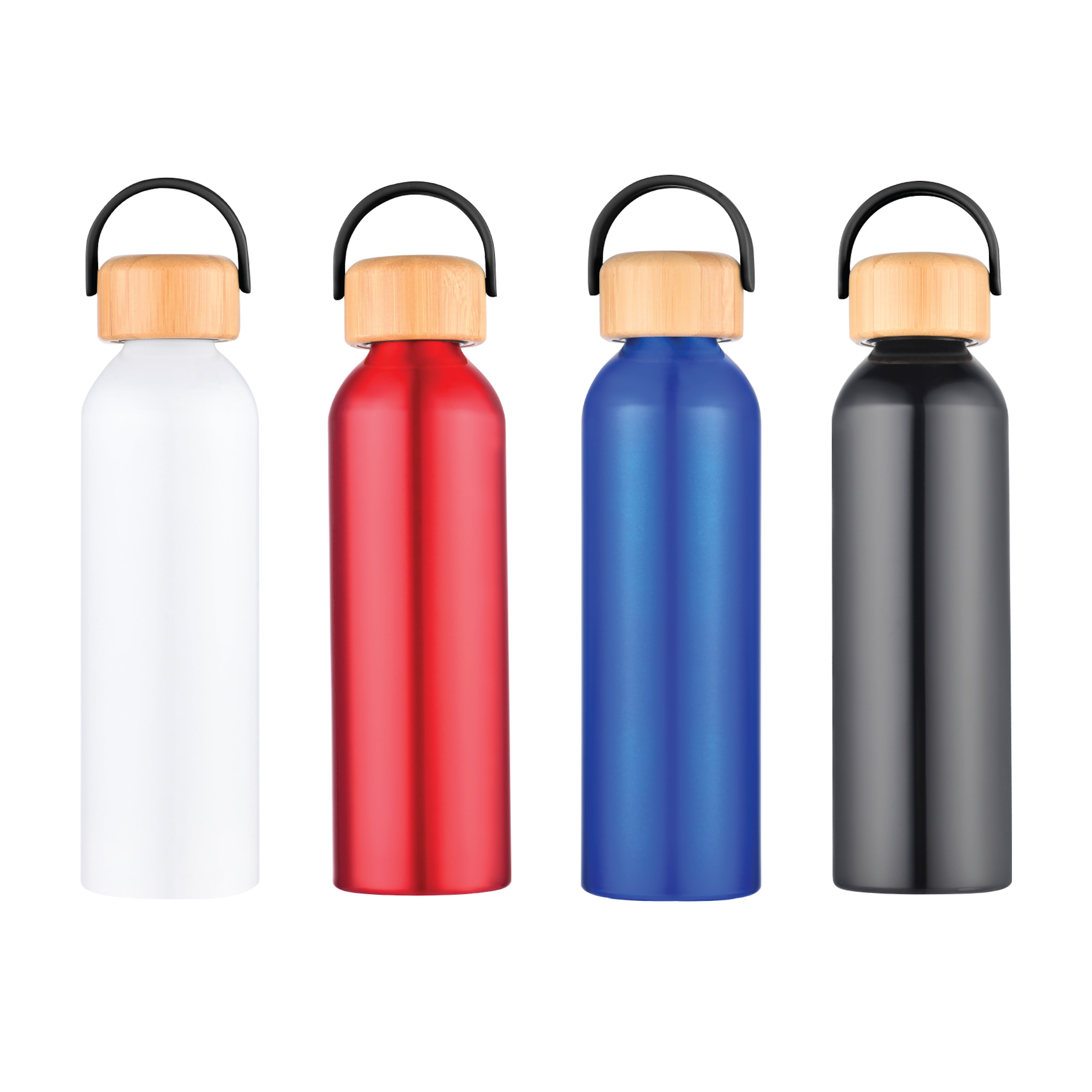 1-522U 24 oz Recycled Aluminum Bottle with Bamboo Lid