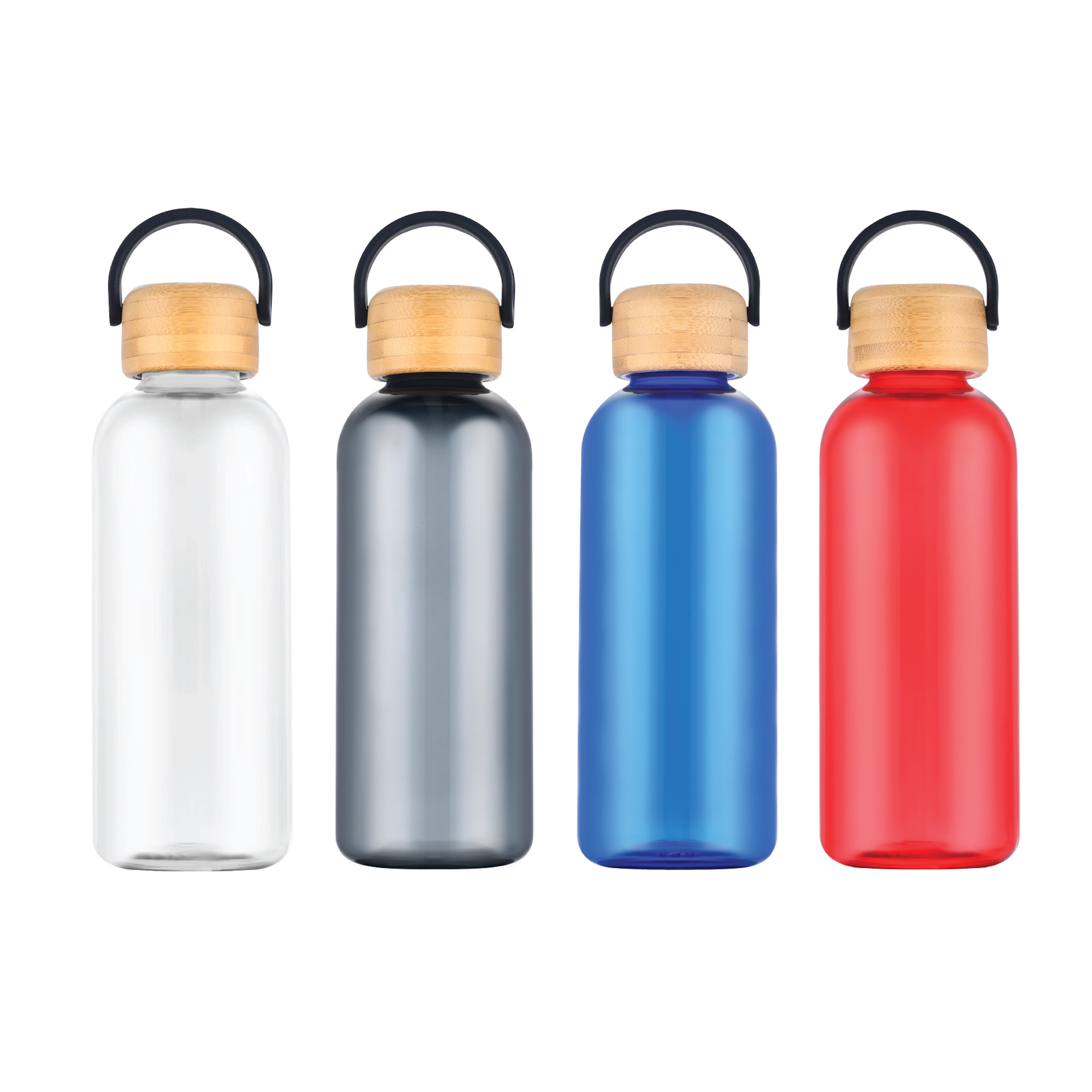 1-523U 21 oz Recycled rPET Bottle with Bamboo Lid