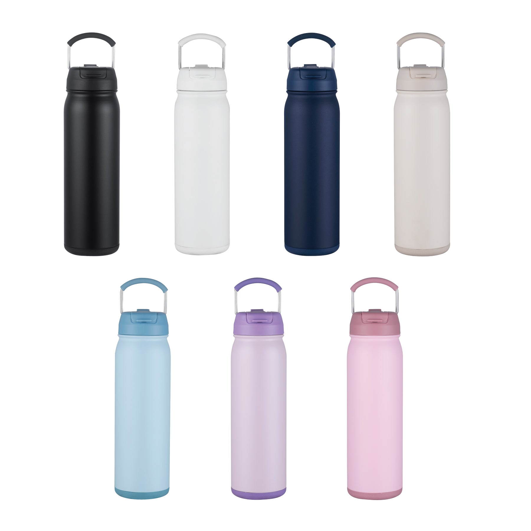1-533U Vent 24oz Stainless Steel Bottle with Multi-Use Straw and Hidden Bottom