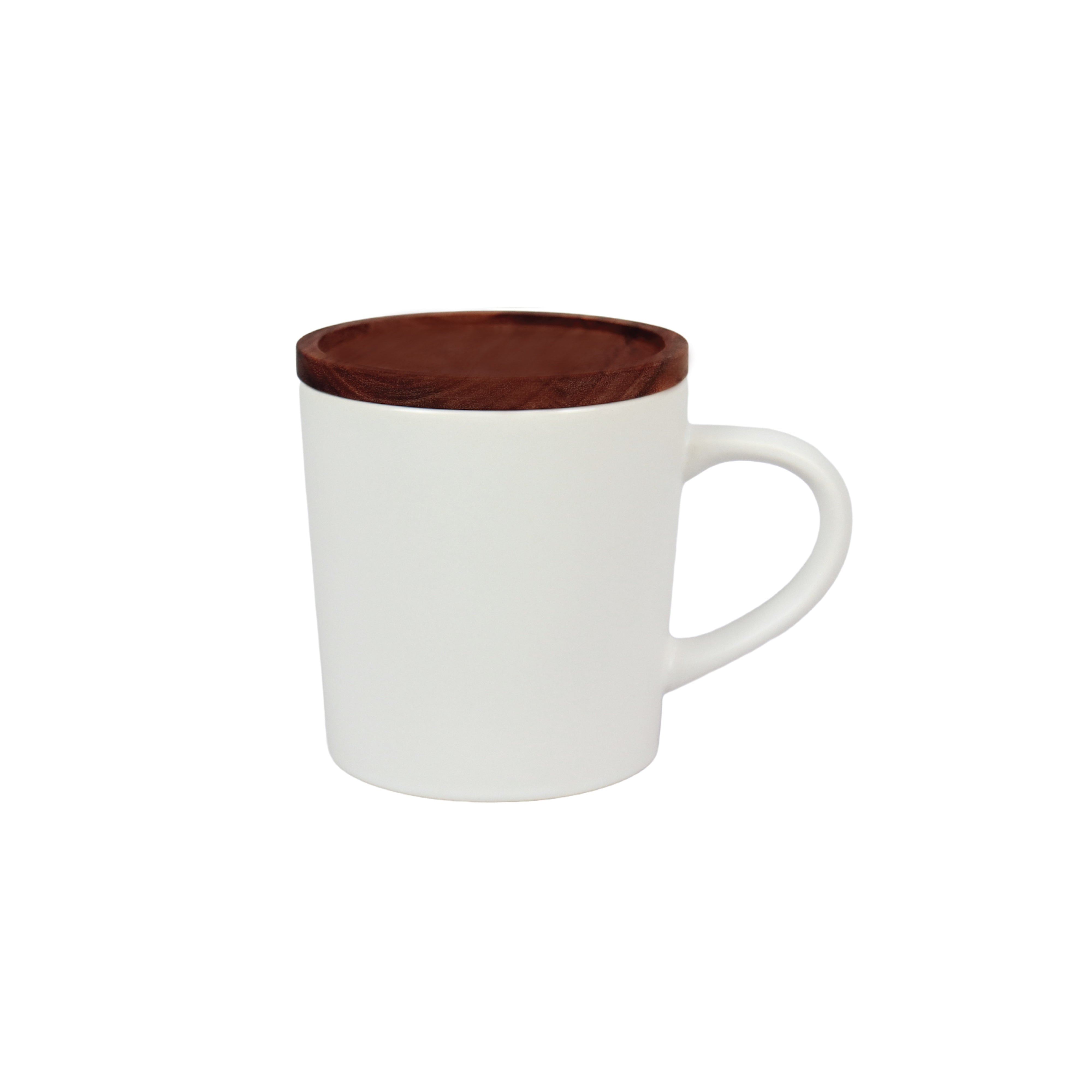 2-551U Earth 16 oz Stone Ceramic Mug with Wood Lid