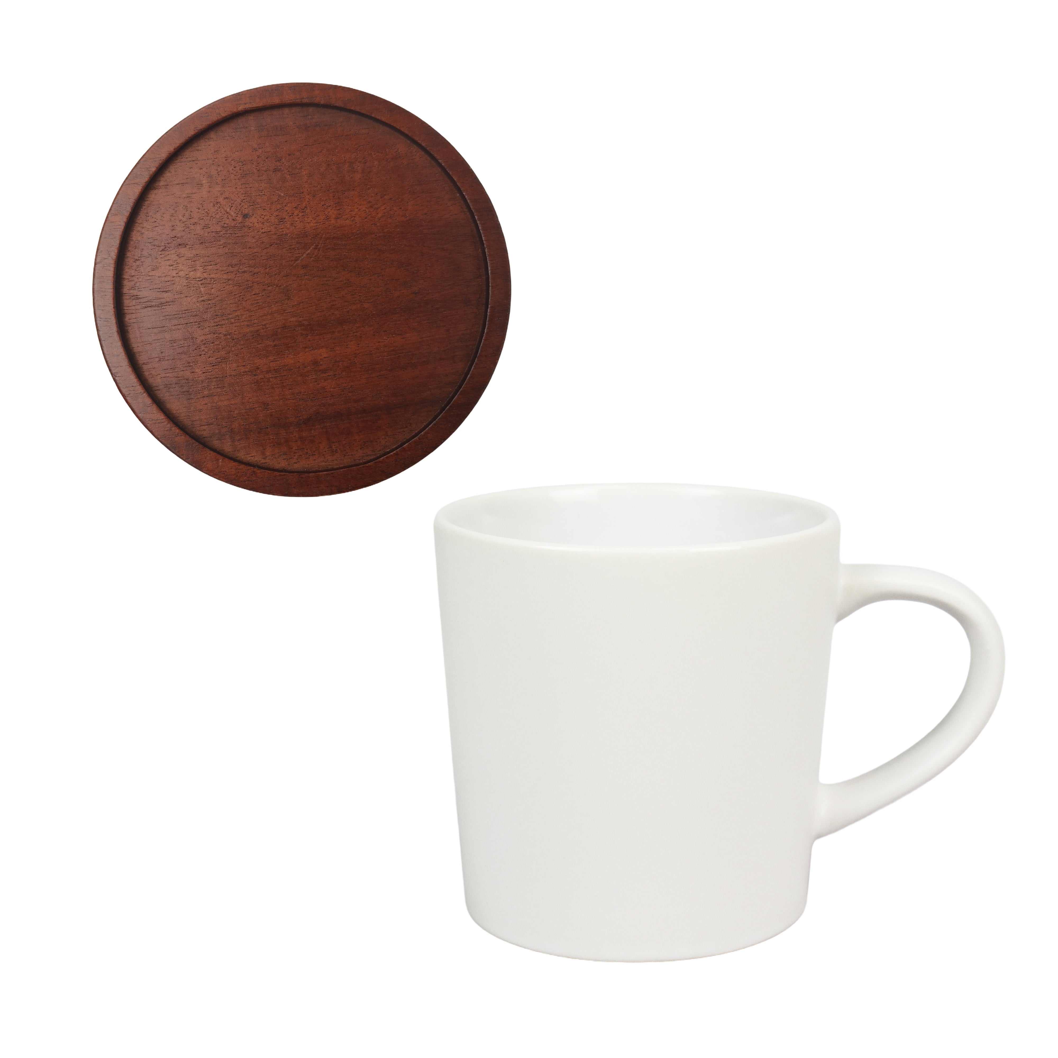 2-551U Earth 16 oz Stone Ceramic Mug with Wood Lid