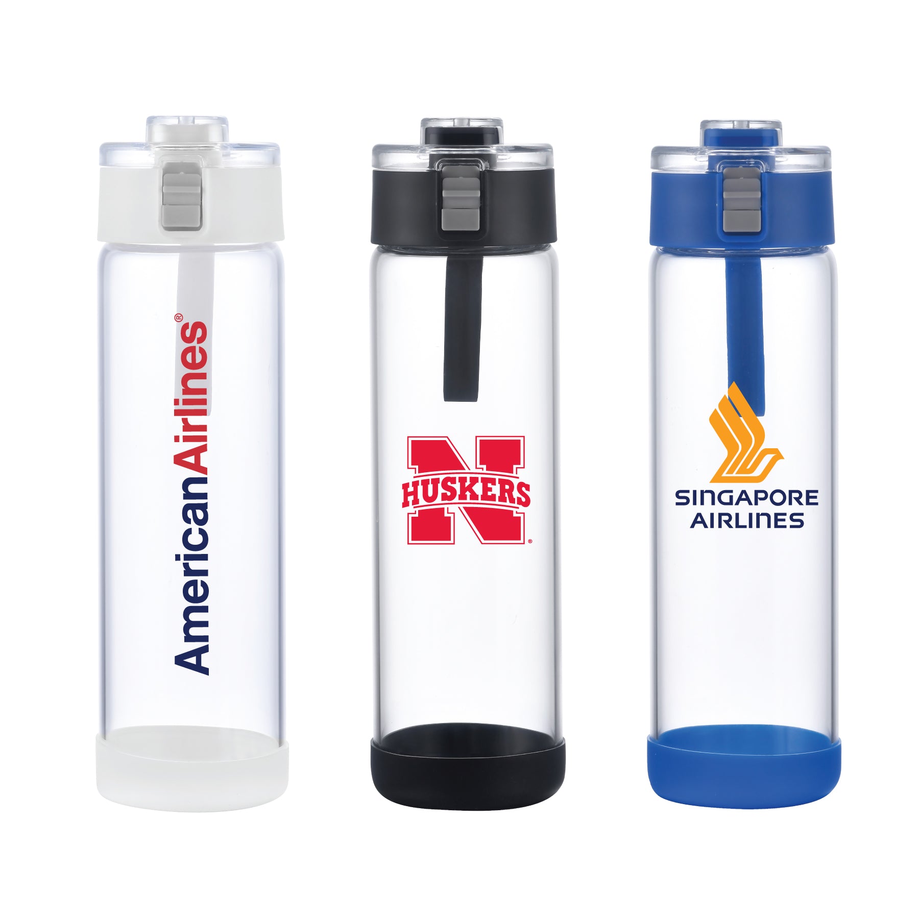 4-121U Vivid 22oz Locking Carry Glass Bottle with Silicone Loop & Protective Base