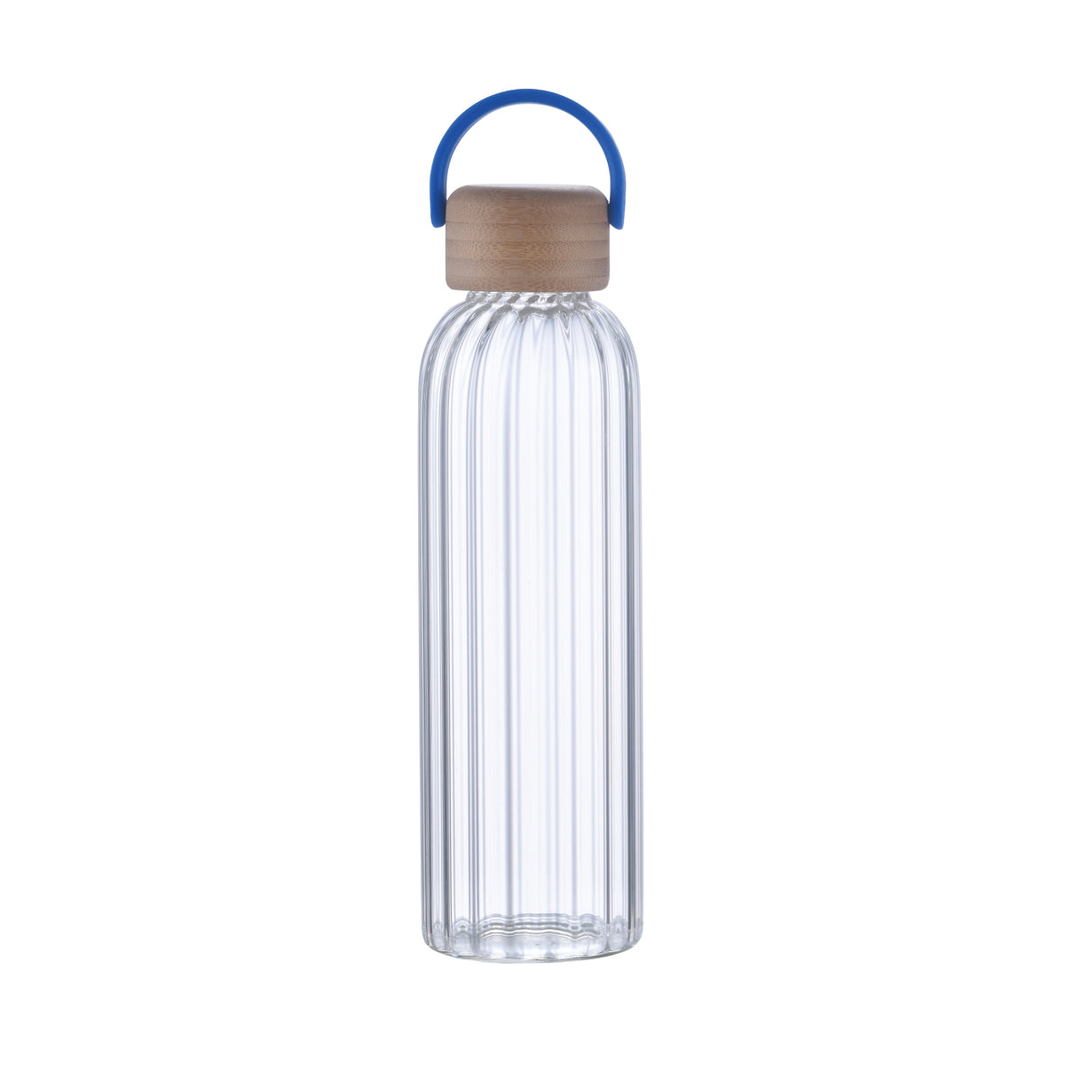 4-332U Vivid 21oz Ribbed Bamboo Carry Glass Bottle
