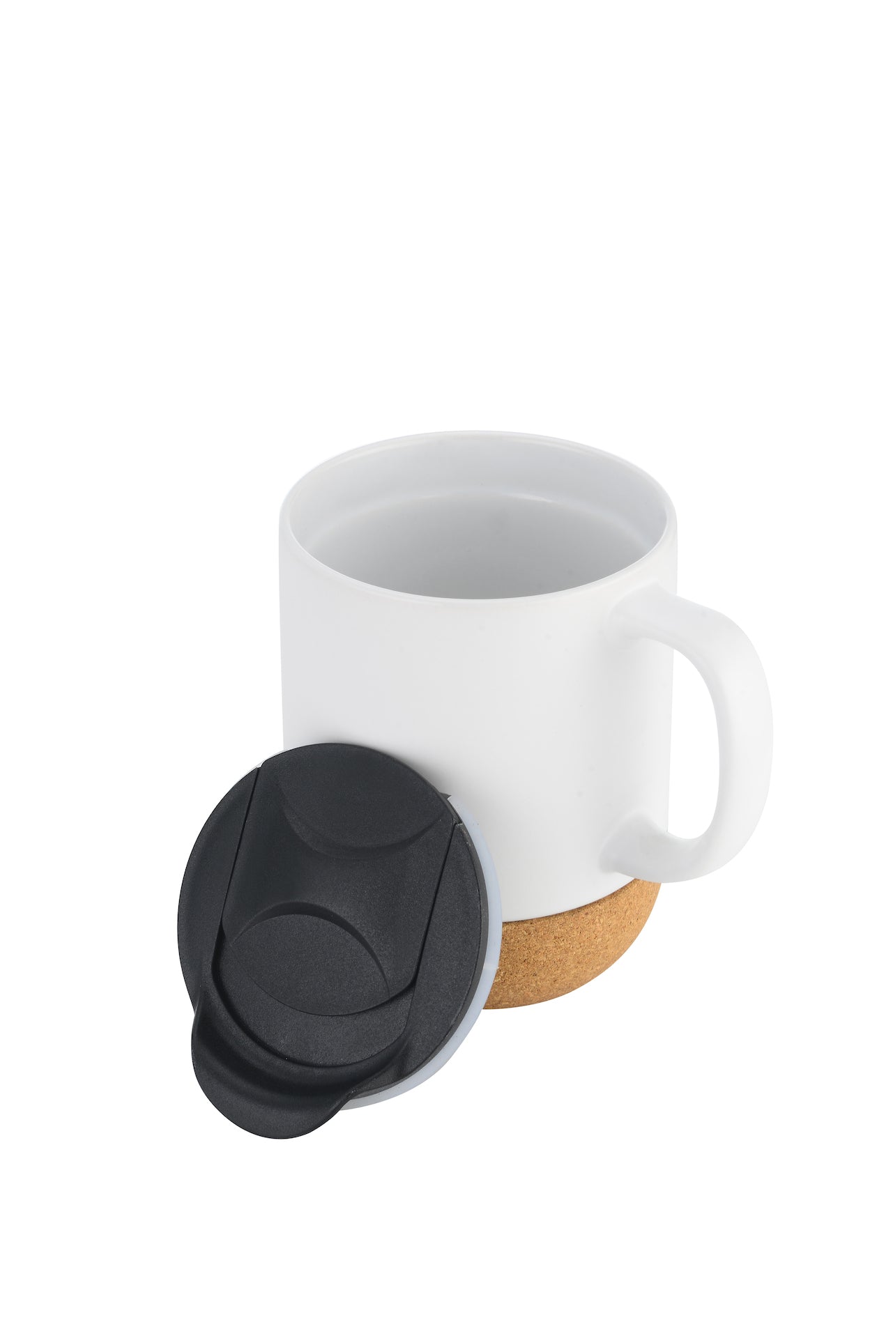 2-333U 12oz Cork Base Ceramic Mug w/ Lid