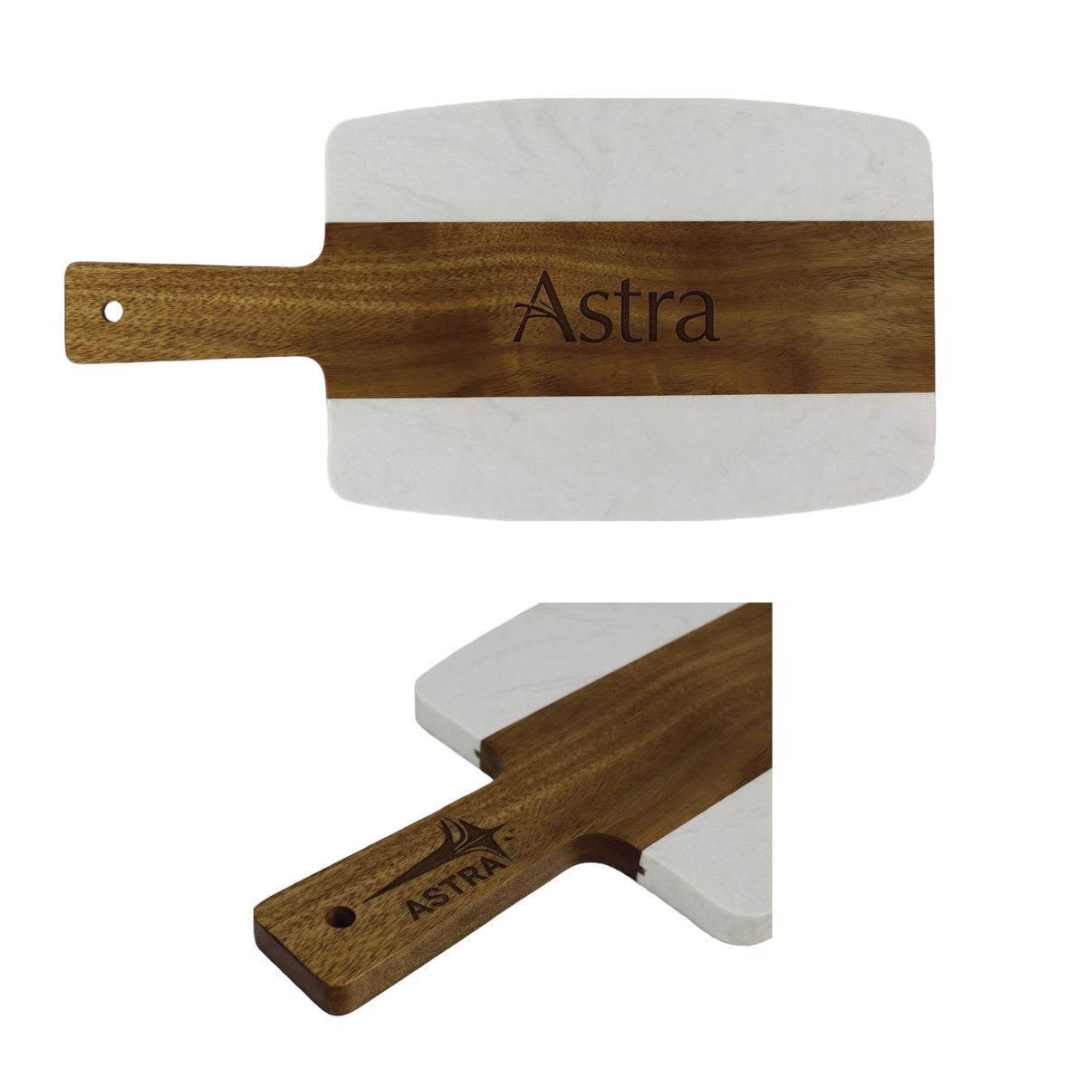 7-100U Marble Acacia Paddle Cutting Board (7.5" x 15")