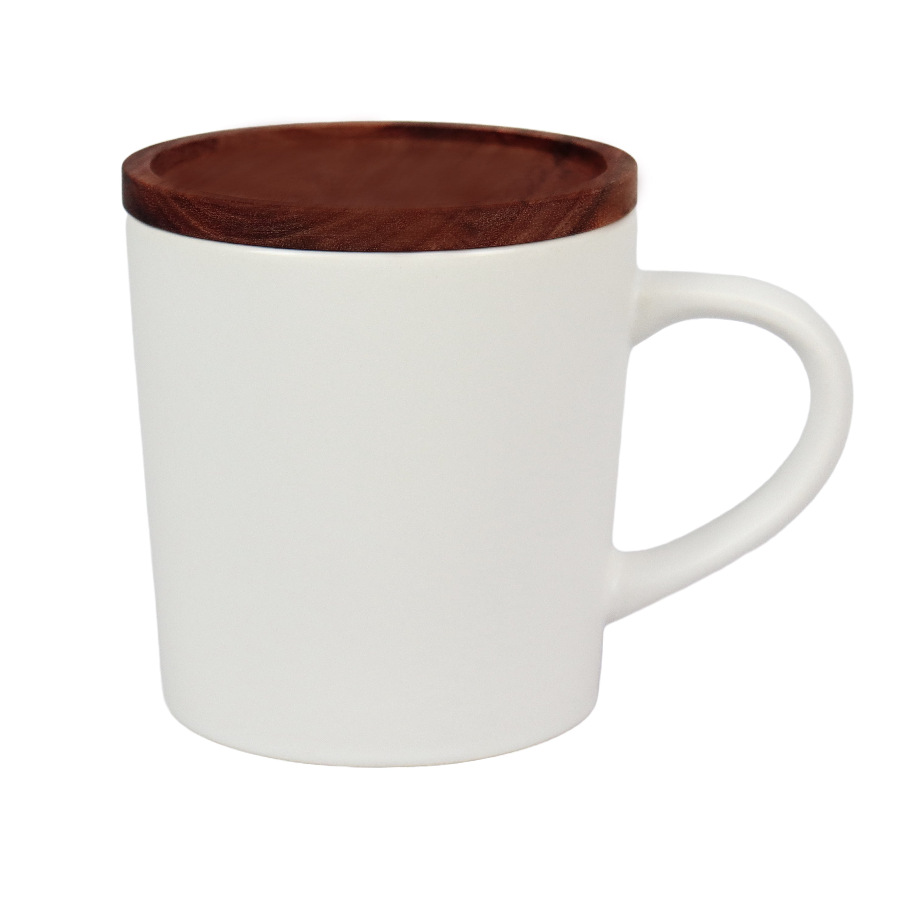 2-551U Earth 16 oz Stone Ceramic Mug with Wood Lid