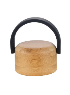 1-523U 21 oz Recycled rPET Bottle with Bamboo Lid