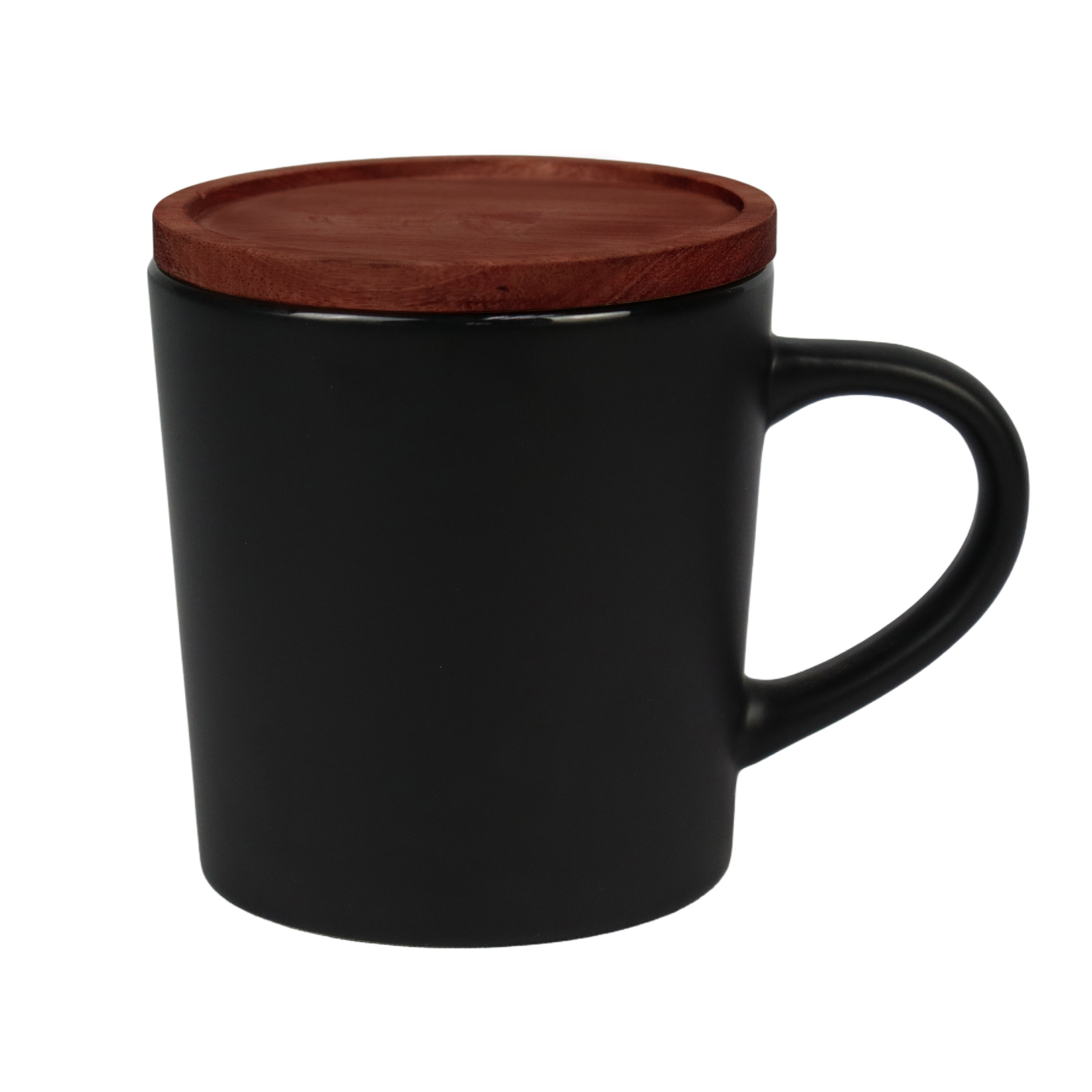 2-551U Earth 16 oz Stone Ceramic Mug with Wood Lid