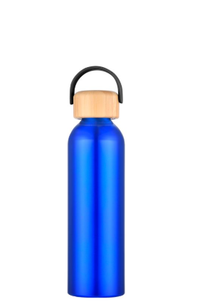 1-522U 24 oz Recycled Aluminum Bottle with Bamboo Lid