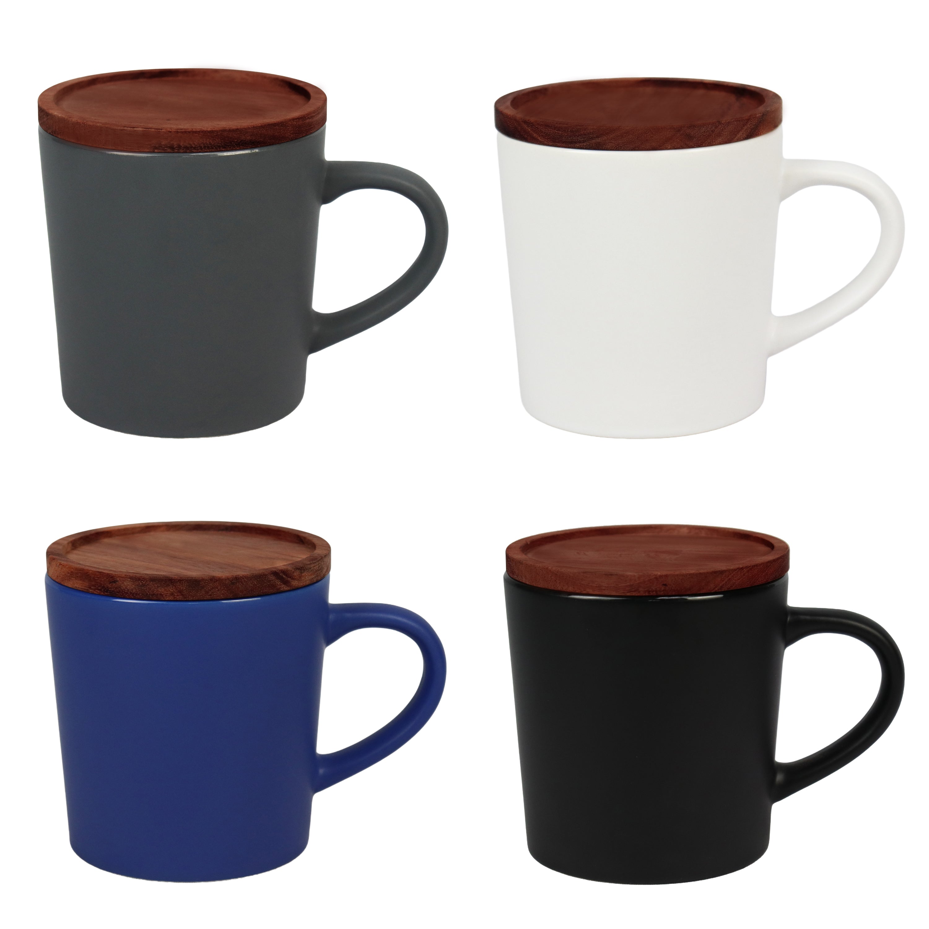 2-551U Earth 16 oz Stone Ceramic Mug with Wood Lid